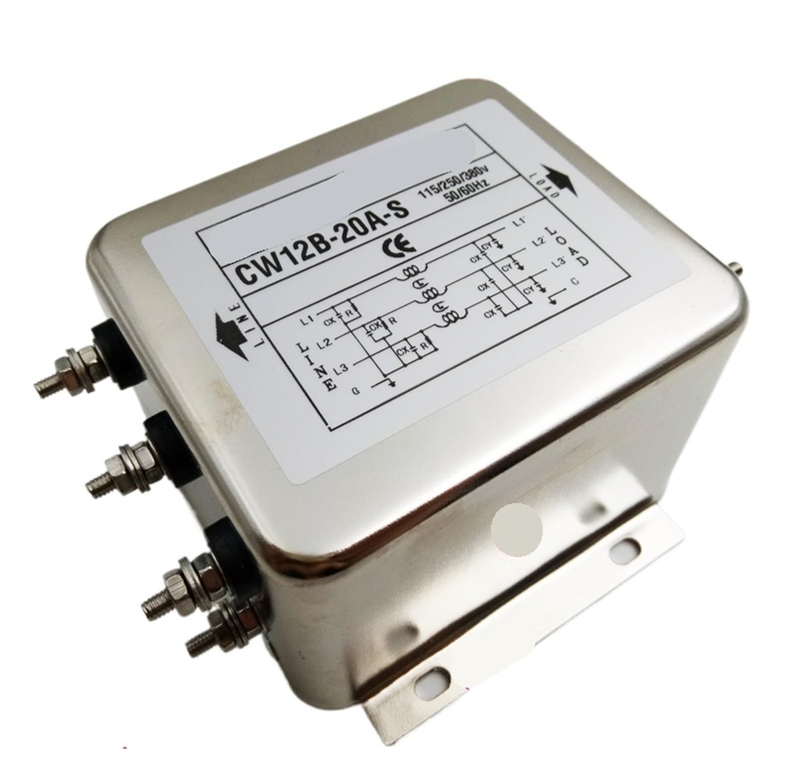 Filtro trifásico 380V CW12B-20A-S(50A) para purificador de fuente de alimentación