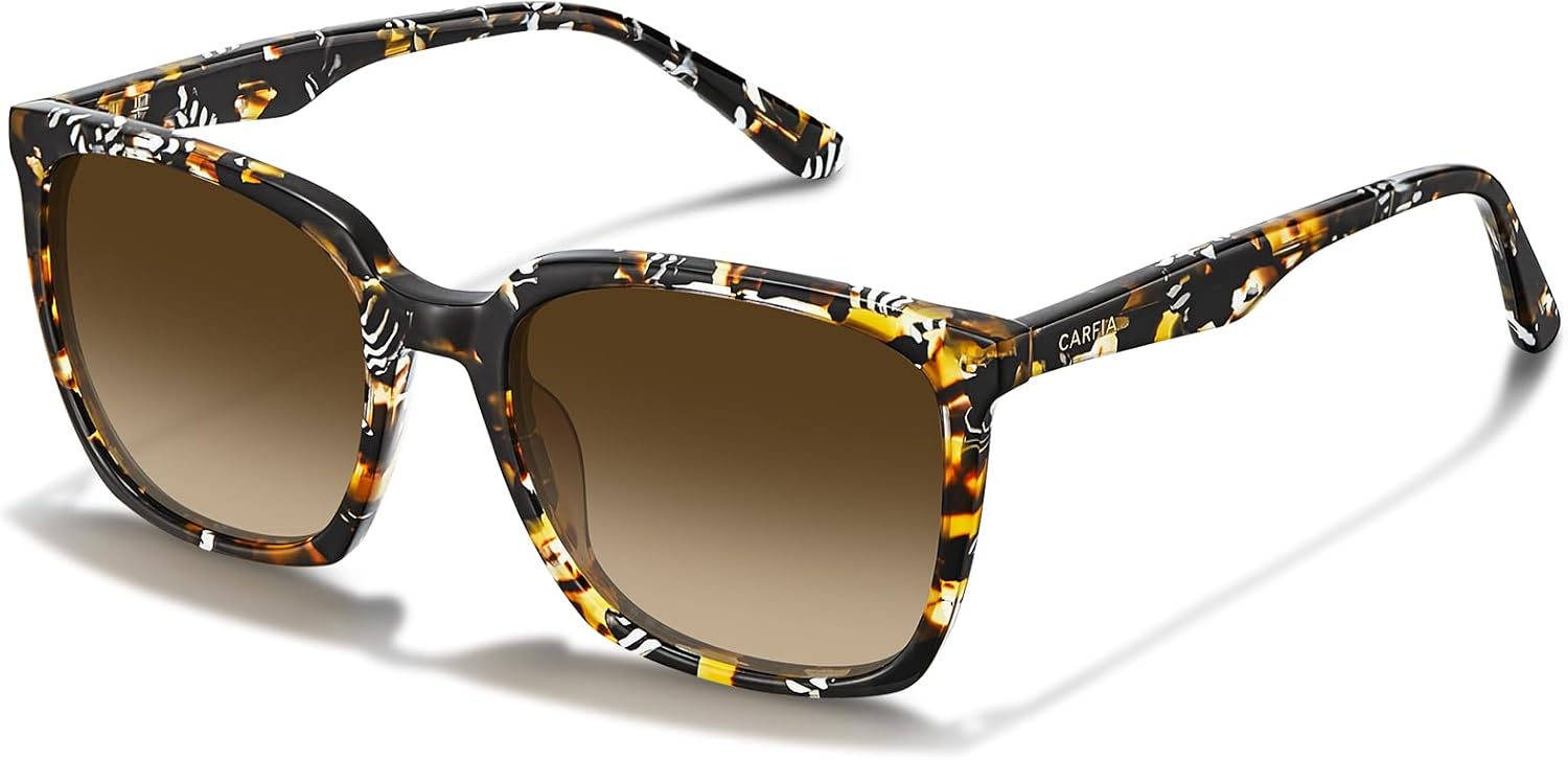 Carfia Acetate Oversized Square Polarized Sunglasses for Women Big Face Fashion Retro Sunnies CA5505 - Image 9