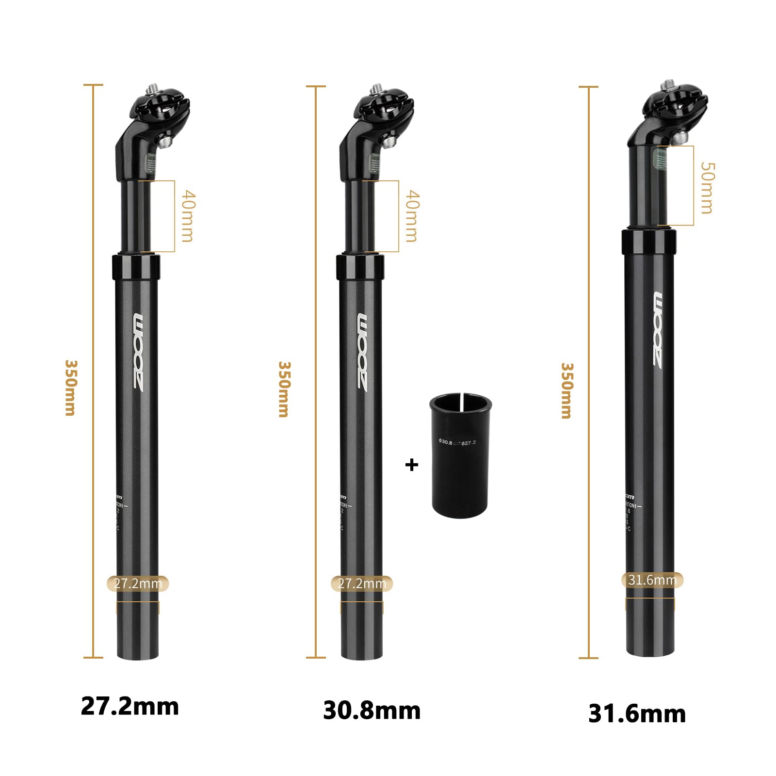 Fahrrad-Federsattelstütze, Federsattelstütze, Aluminiumlegierung, Durchmesser 27,2 mm/30,8 mm/30,9 mm/31,6 mm, geeignet für Elektrofahrräder, Mountainbikes, Citybikes