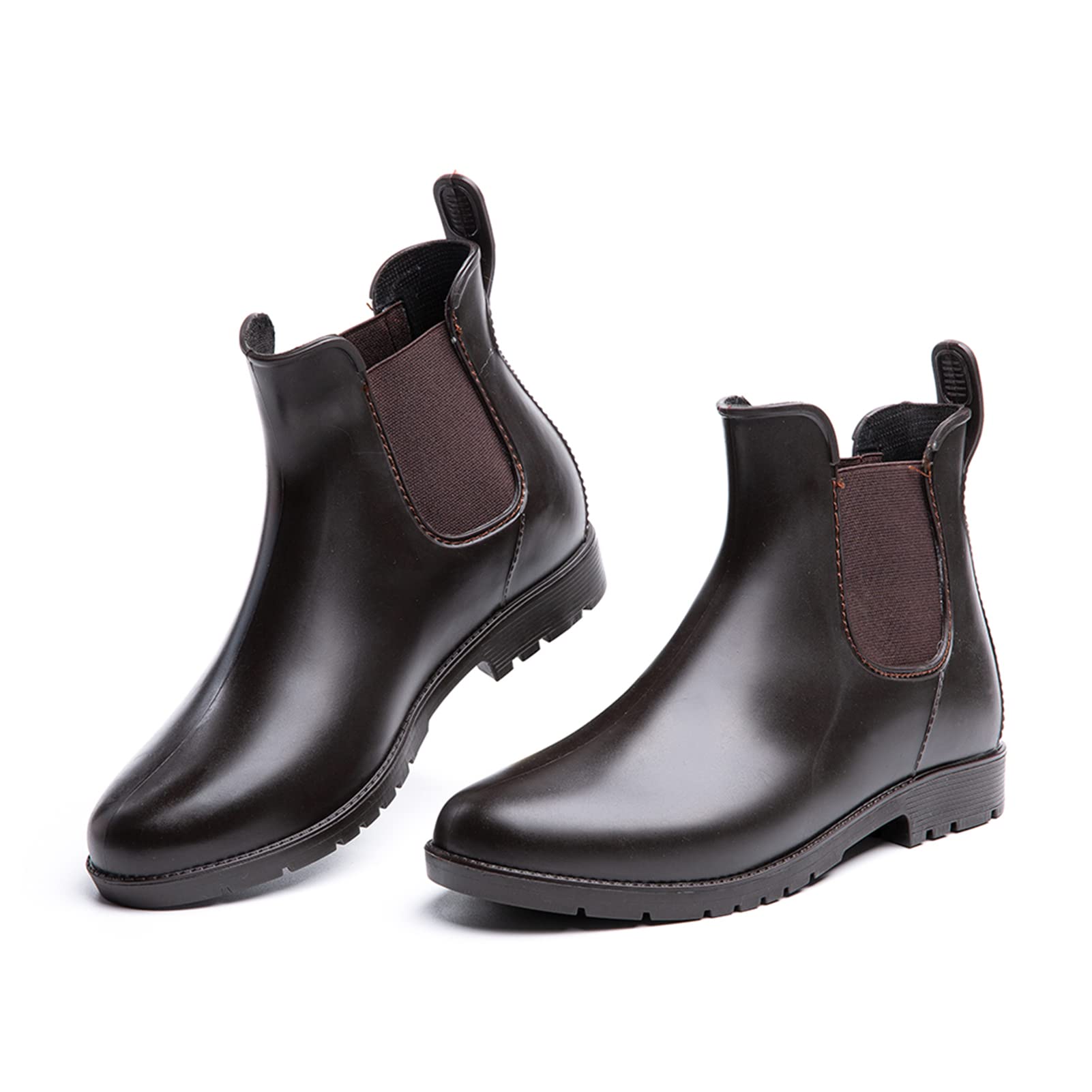 Stivali Gomma Donna Stivaletti Pioggia Chelsea Rain Boots Wellies Ankle Boots Stivaletti Impermeabili Scarpe da Pioggia Nero Marroni 35-43 EU