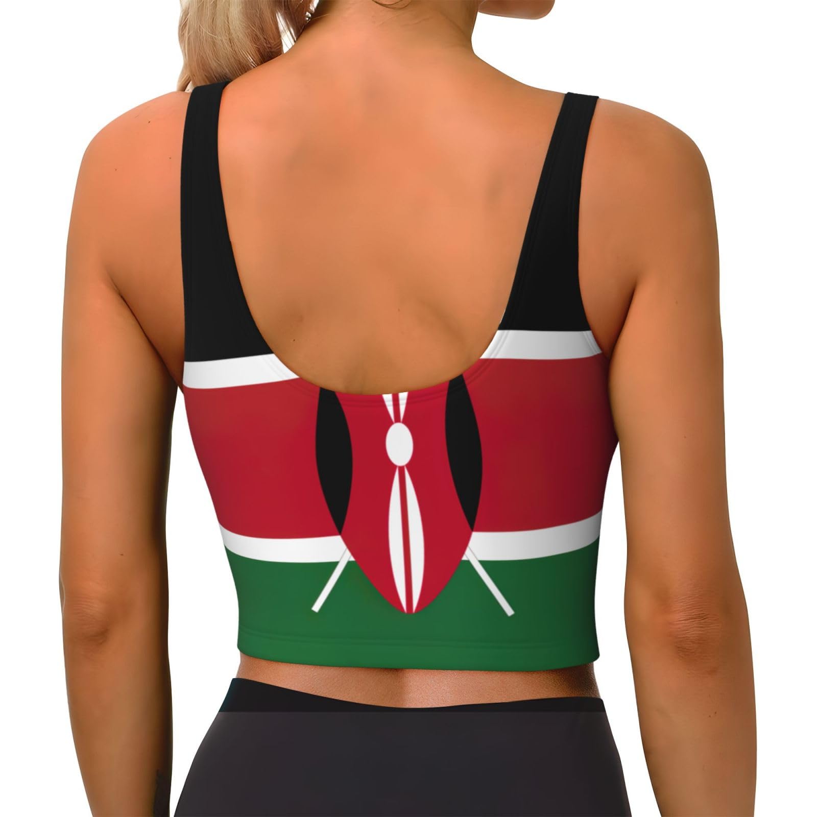 Gilet de sport confortable avec imprimé drapeau du Kenya pour femme, gilet de yoga, entraînement, gilet d'été léger
