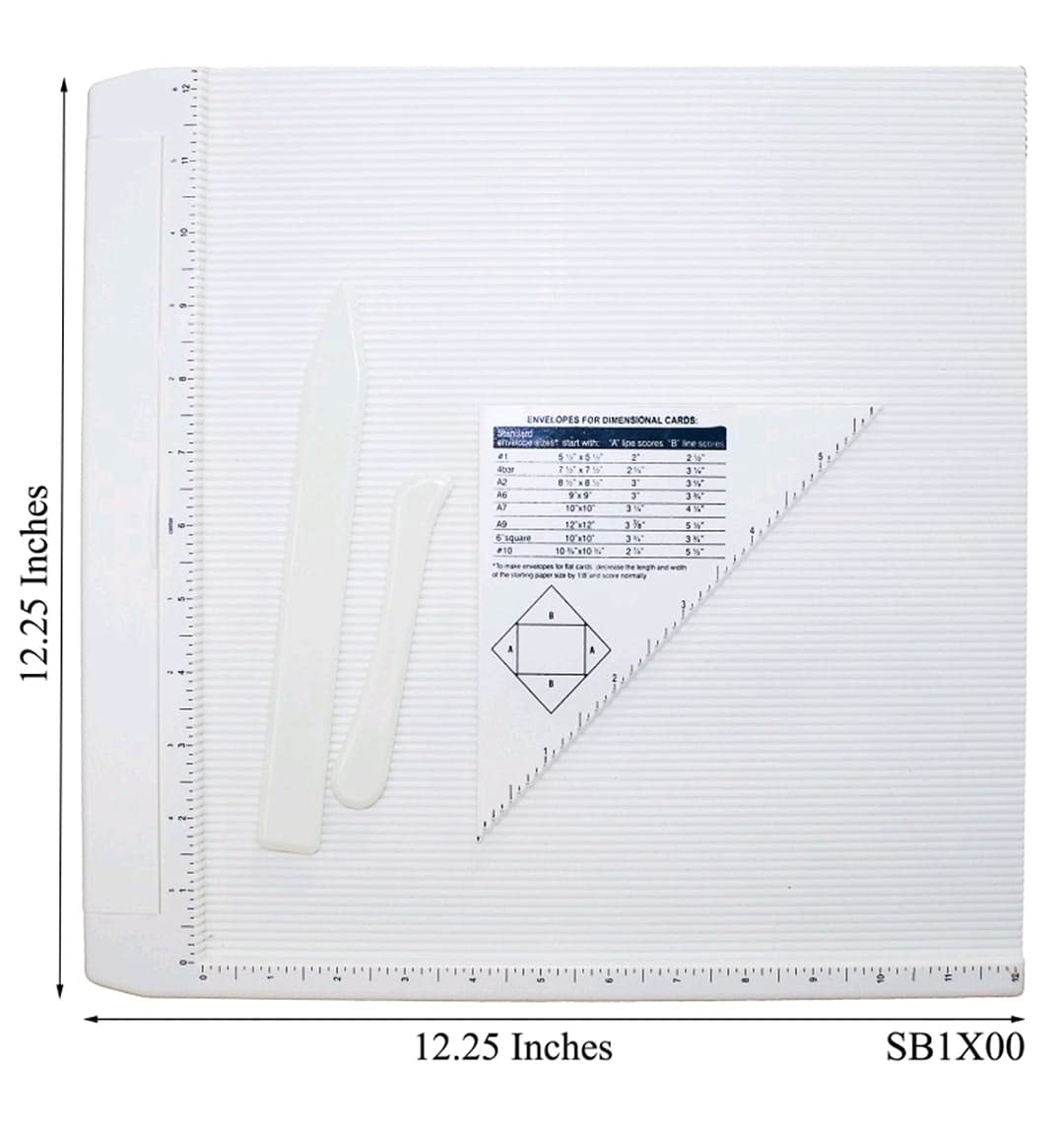 IMPRINT Scoring Board (12.25 Inch x 12.25 Inch) with Folding Tools, for Making Cards, Enbvelops Boxes, Pack of 1 2