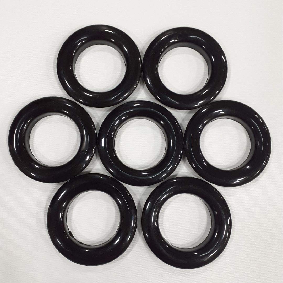 FAPBADRI Lot de 50 anneaux à œillets avec fermeture arrière (mâle et femelle), convient pour un tuyau de 2,5 cm, couleur noire, 50 pièces