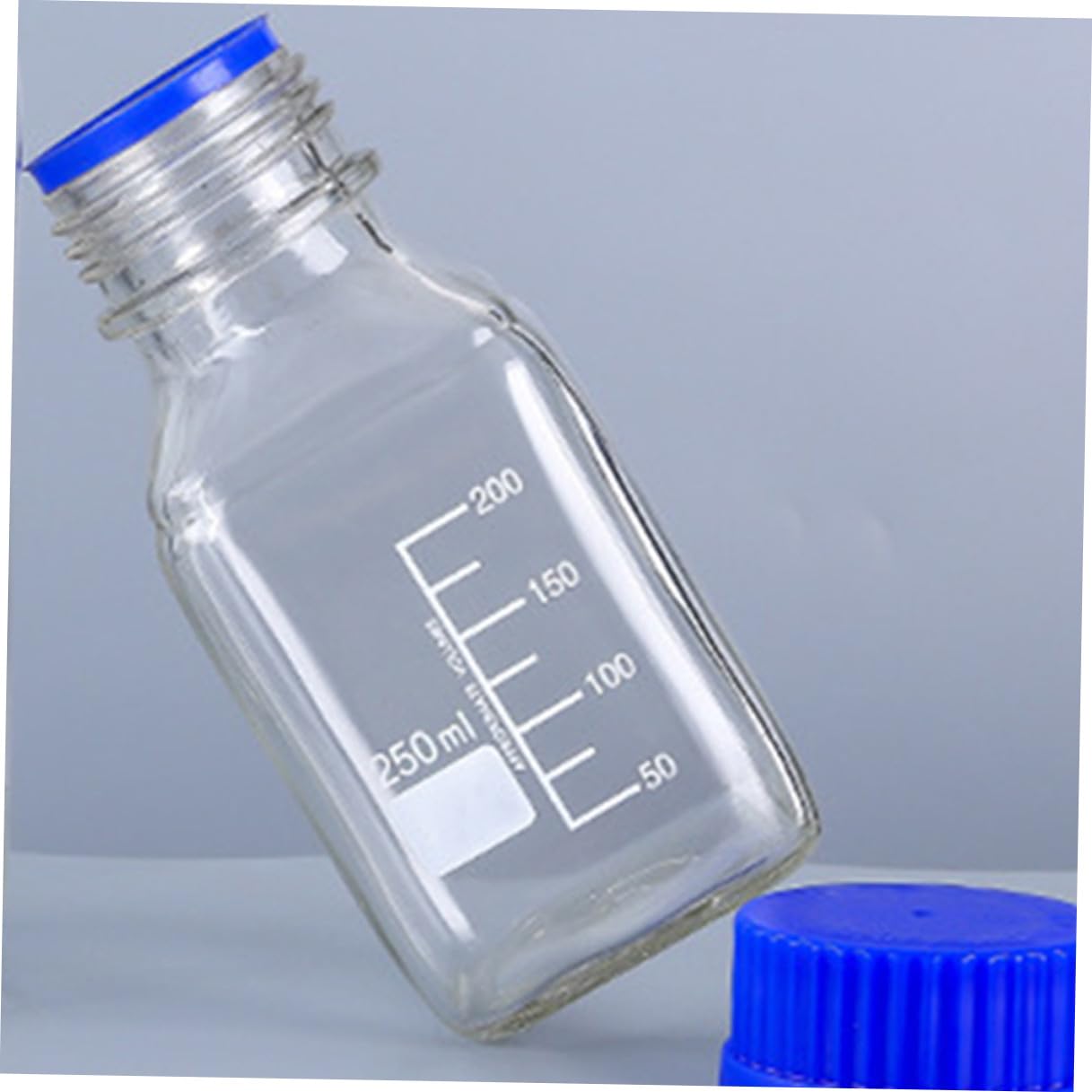 Bottiglia Reagente in Vetro 250ml 2 Pezzi per Laboratorio | Linee Graduate per Miscelazione, Uso in Ambito Industriale, Formato Scientifico Compatto
