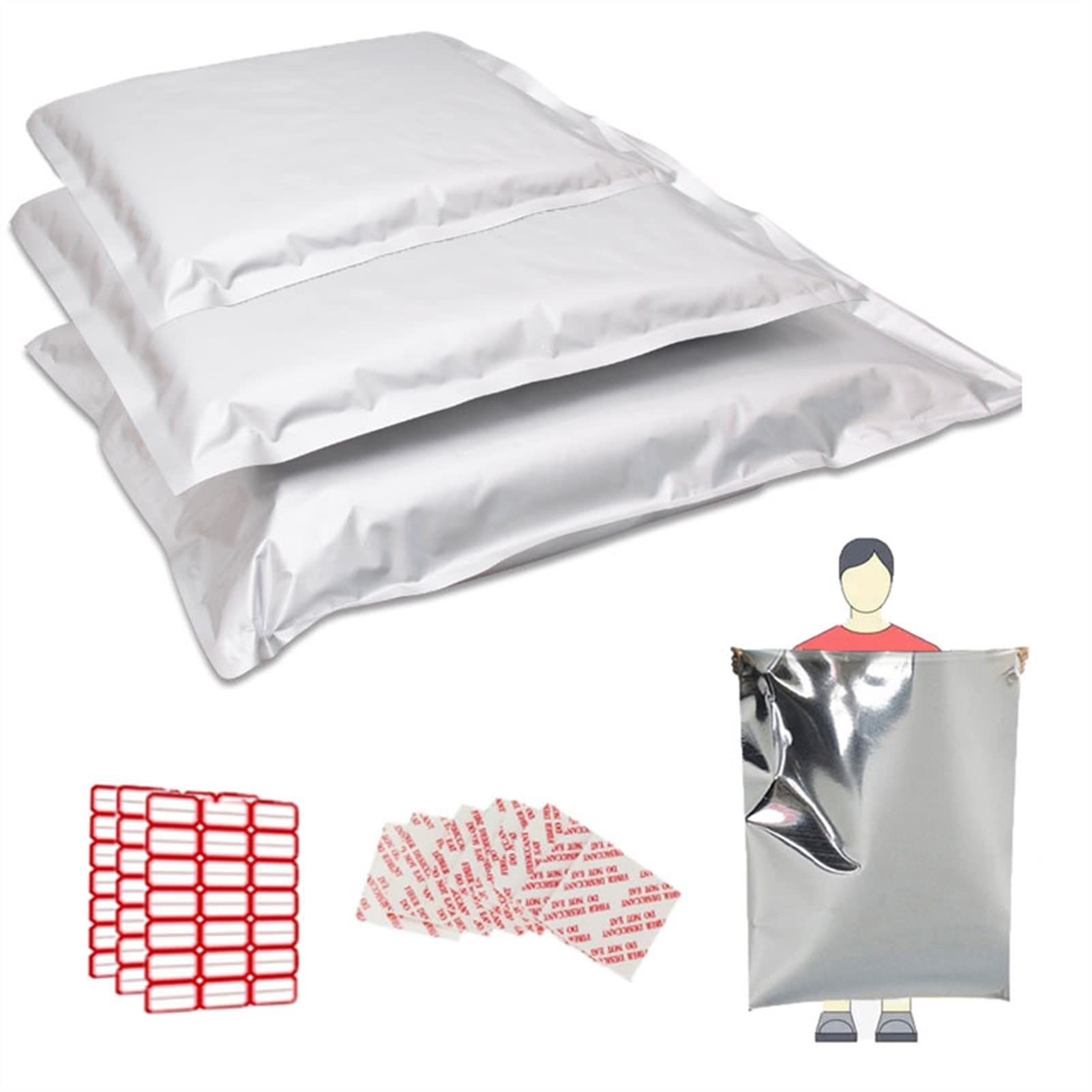 Sacs sous Vide for Aliments, 50 sachets Mylar Extra Larges for Riz, céréales, Haricots et Stockage Alimentaire d'urgence à Long Terme, Plats thermoscellables(70 * 100cm)