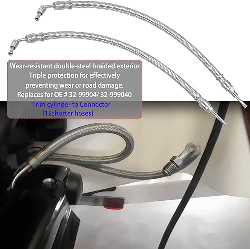 Miniatura 3 de Kit de manguera hidráulica de cilindro de ariete de ajuste eléctrico compatible con Mercruiser Alpha I 16-316 Gen II Bravo 1 2 3,9B-106 y 9B-116