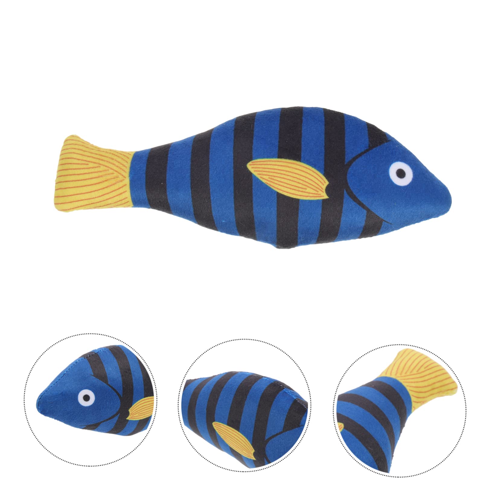 Happyyami Jouet pour Chat en Peluche Poisson Herbe à Chat Naturel, Réduit la Solitude, pour Chatons en Intérieur, Jouet de Dentition Solide et Interactif