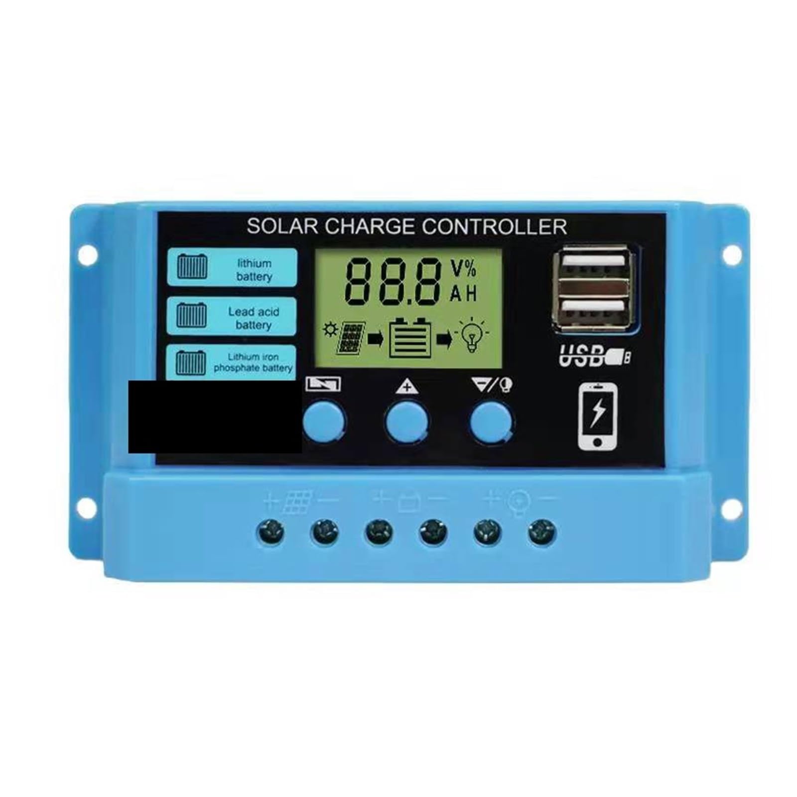 CUDTAPI 10A 20A 30A 12V 24V MPPT Solar Charge Controller 50VDC PV Regulator Colorful Screen(PWM 30A)