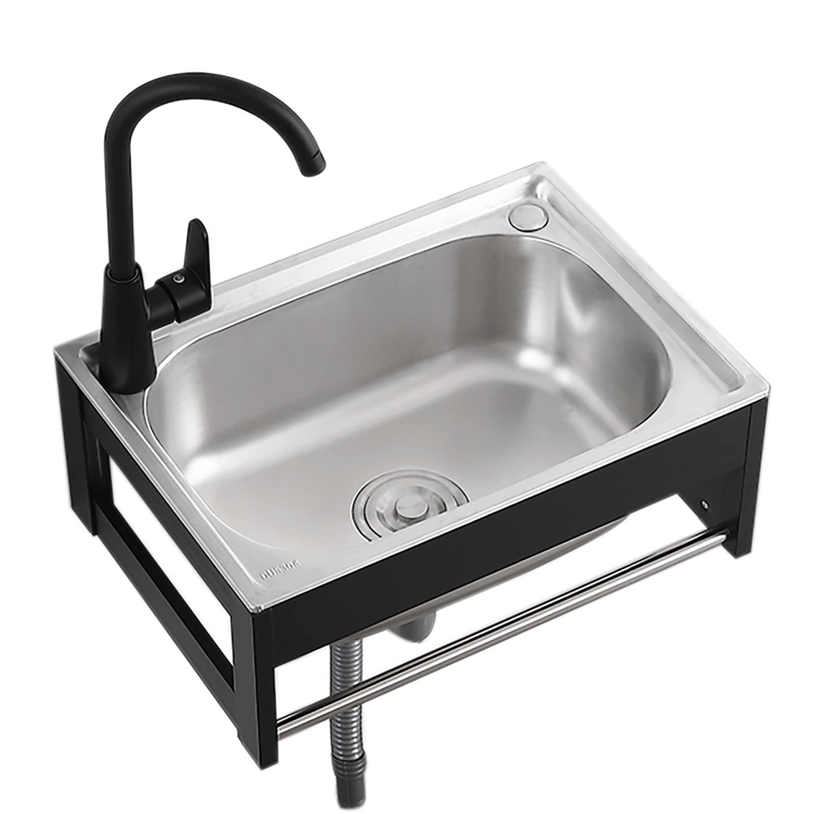 ZXGRfdefa stainless steel sink, Faucet Bathroom Floating Vessel Single Bowl Vanity Basin for Room Garage Basement Outdoor and Indoor Tub