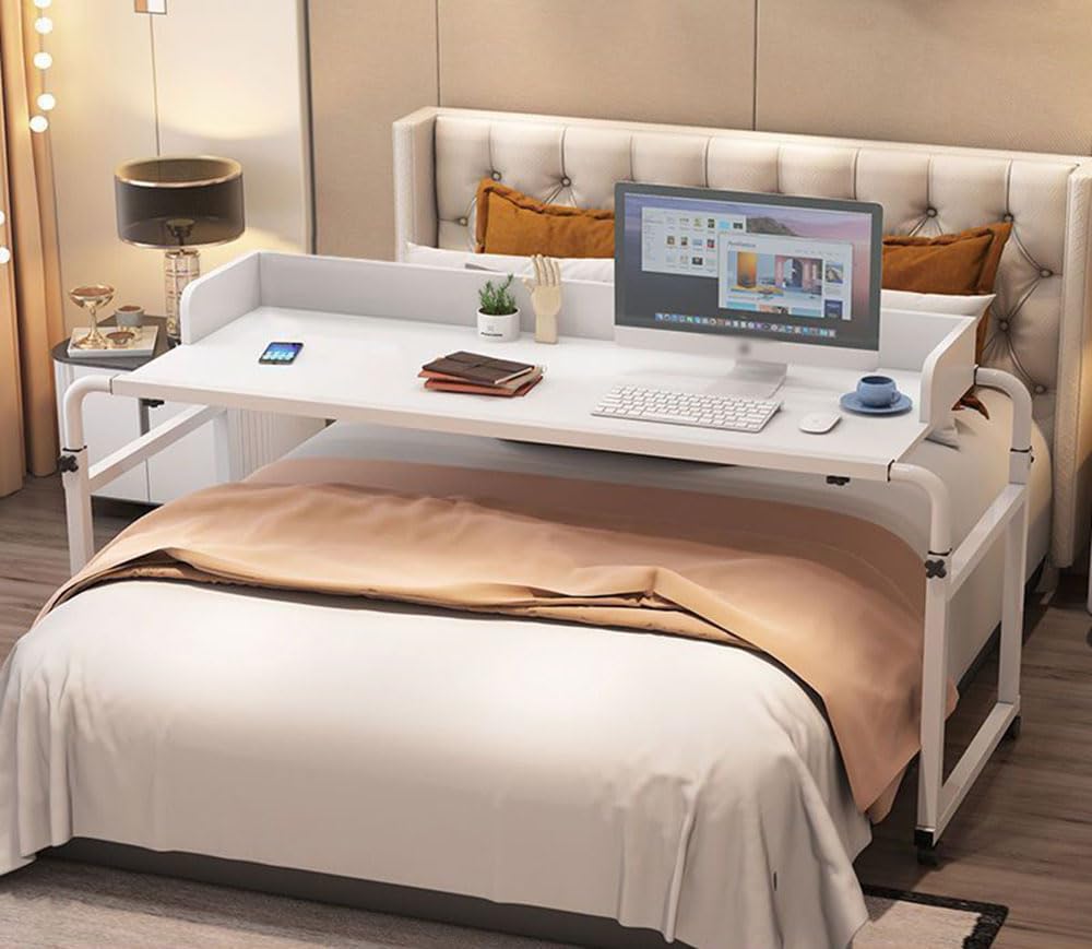 Table de lit avec roulettes et support ergonomique au-dessus du lit
