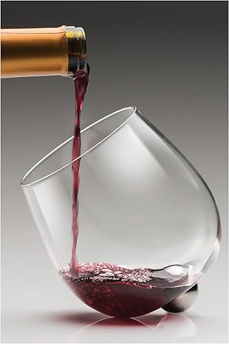 Miniatura 5 de Aura Glass Copas de vino aireadoras sin tallo de 14 onzas (juego de 2)  Vasos de vidrio sin derrames para vinos tintos o blancos que giran en una