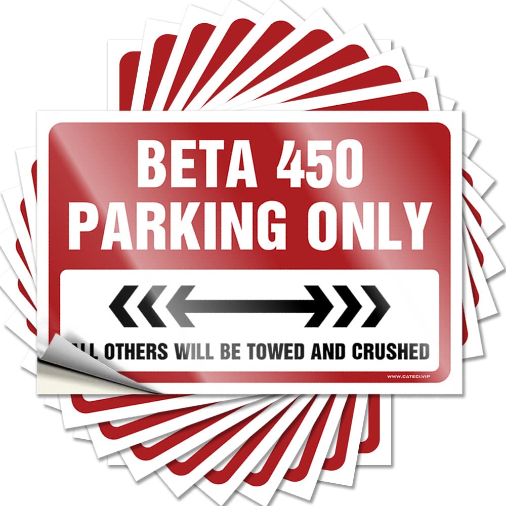 Tattoos Badass Fall Door Decor Waterproof - Beta 450 Parking Only Garage Self Adhesive Decal for Adults Use(12X18CM)