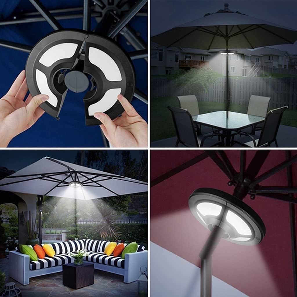Patio Decor Umbrella Light 36 LED Patio Umbrella Cordless Lights with 2 Lighting Modes for Patio Umbrellas Camping Tents or Outdoor Use (Warm White)