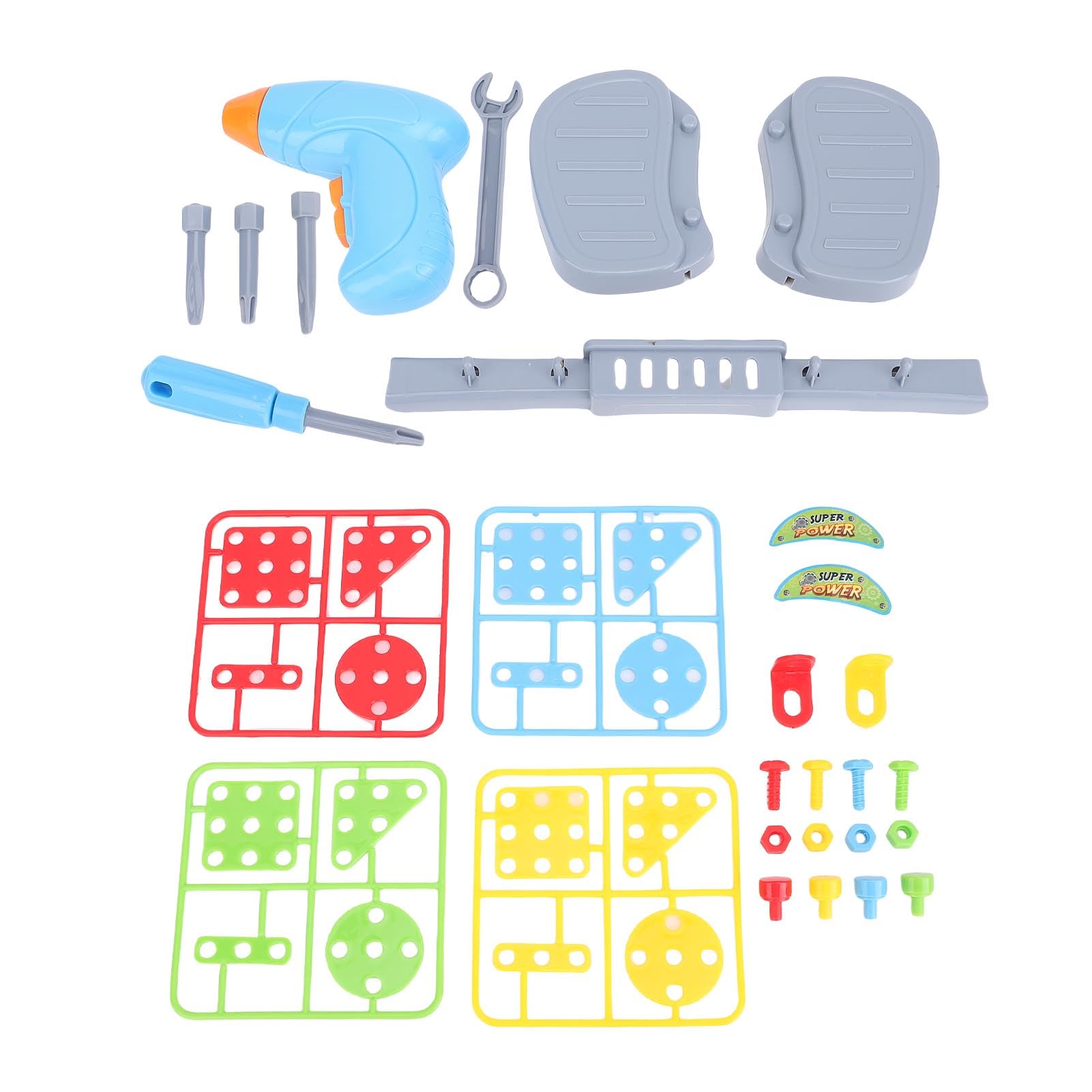 Perceuse électrique - Jouet de construction - Jeu de blocs de construction avec 5 outils pour enfants