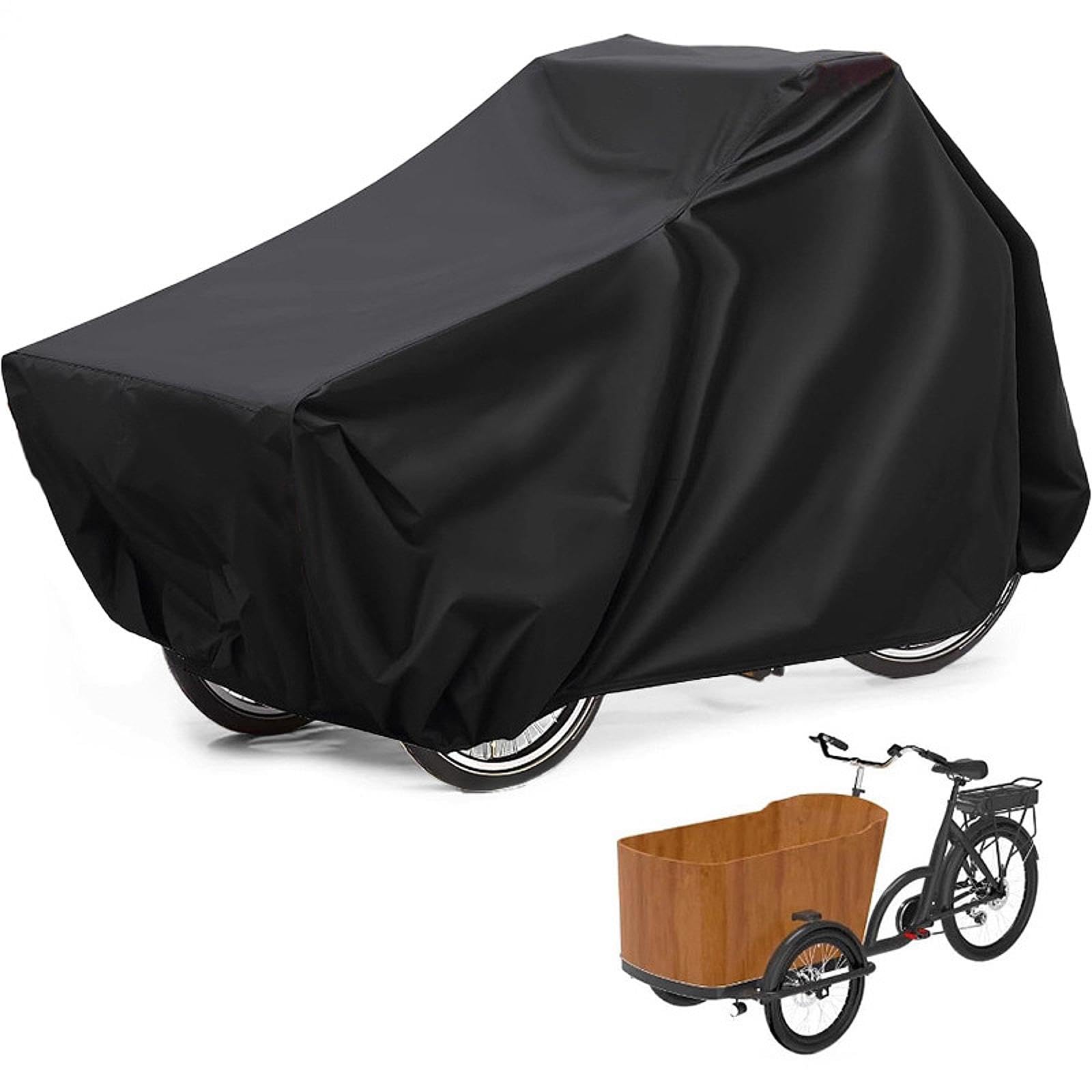 Housse pour, Bâche Noire de Protection pour Tricycle, Idéale pour Le Rangement Extérieur dans Le Jardin Ou pour Vélo électrique/Tricycle Ad, 220 Cm X 100 Cm X