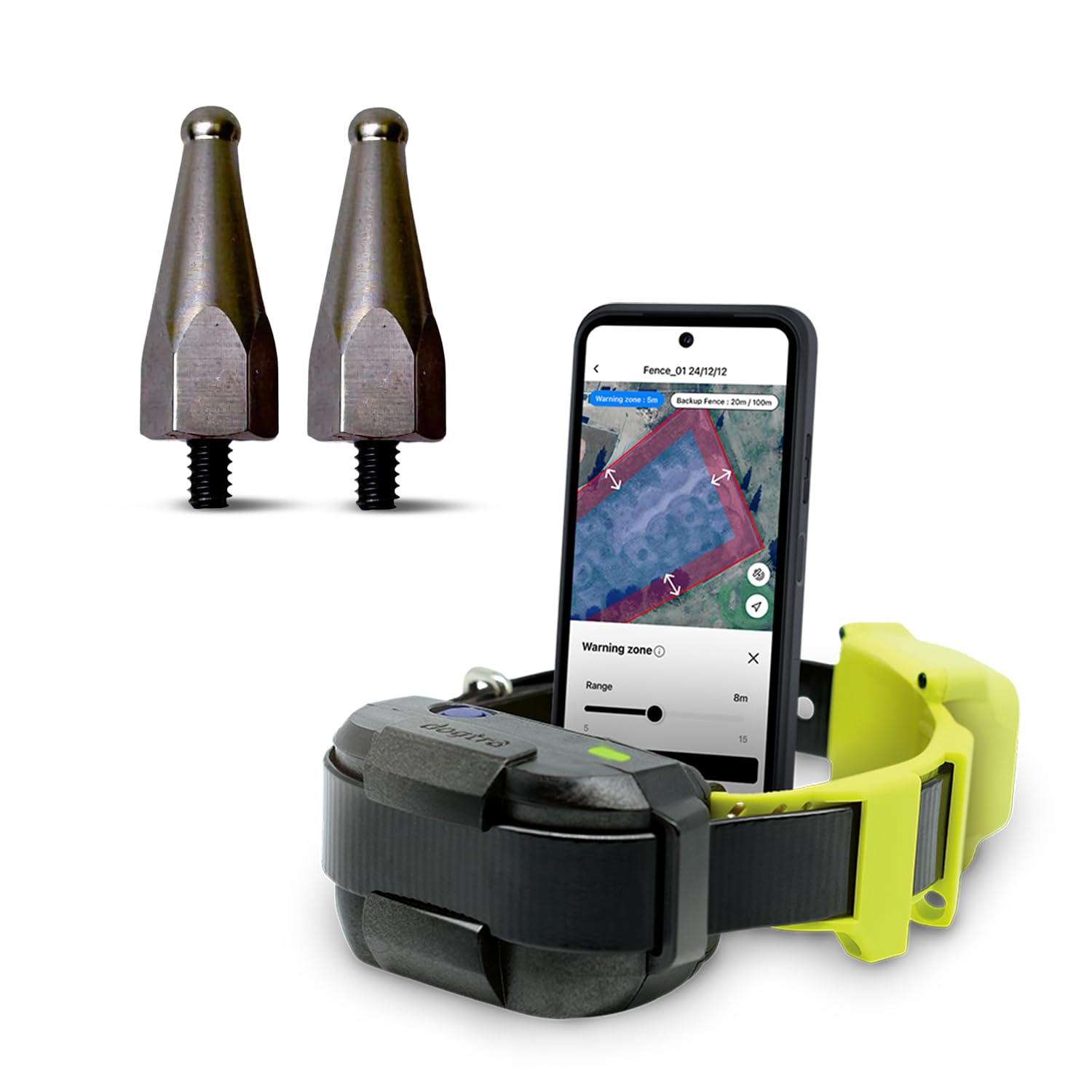 Dogtra GPS Dog Fence & Titanium Contact Points 1" | No Subscription, Wireless Custom Fence with App, Tone/Vibration/Correction, Waterproof Rechargeable Collar 15lbs+, Ideal for Long-Haired Dogs