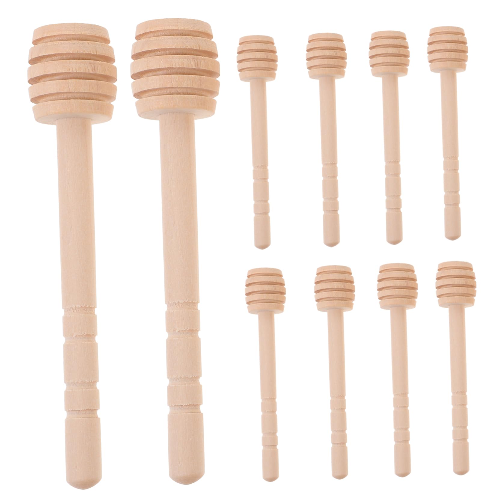 Garneck 10Pcs Reusable Wooden Honey Dipper Sticks Portable Stirring Sticks for Honey Syrup and Tea for Home and Kitchen Use Easy to Clean and Lightweight Design