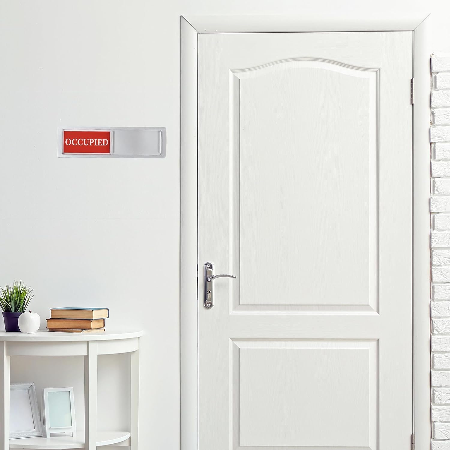 YOKIVE Occupied Sign, Vacant Sign Slider Door Indicator Tells Whether Room Vacant or Occupied, Great for Office, Meeting Room, Hotel Bathroom (White, 7 Inch)