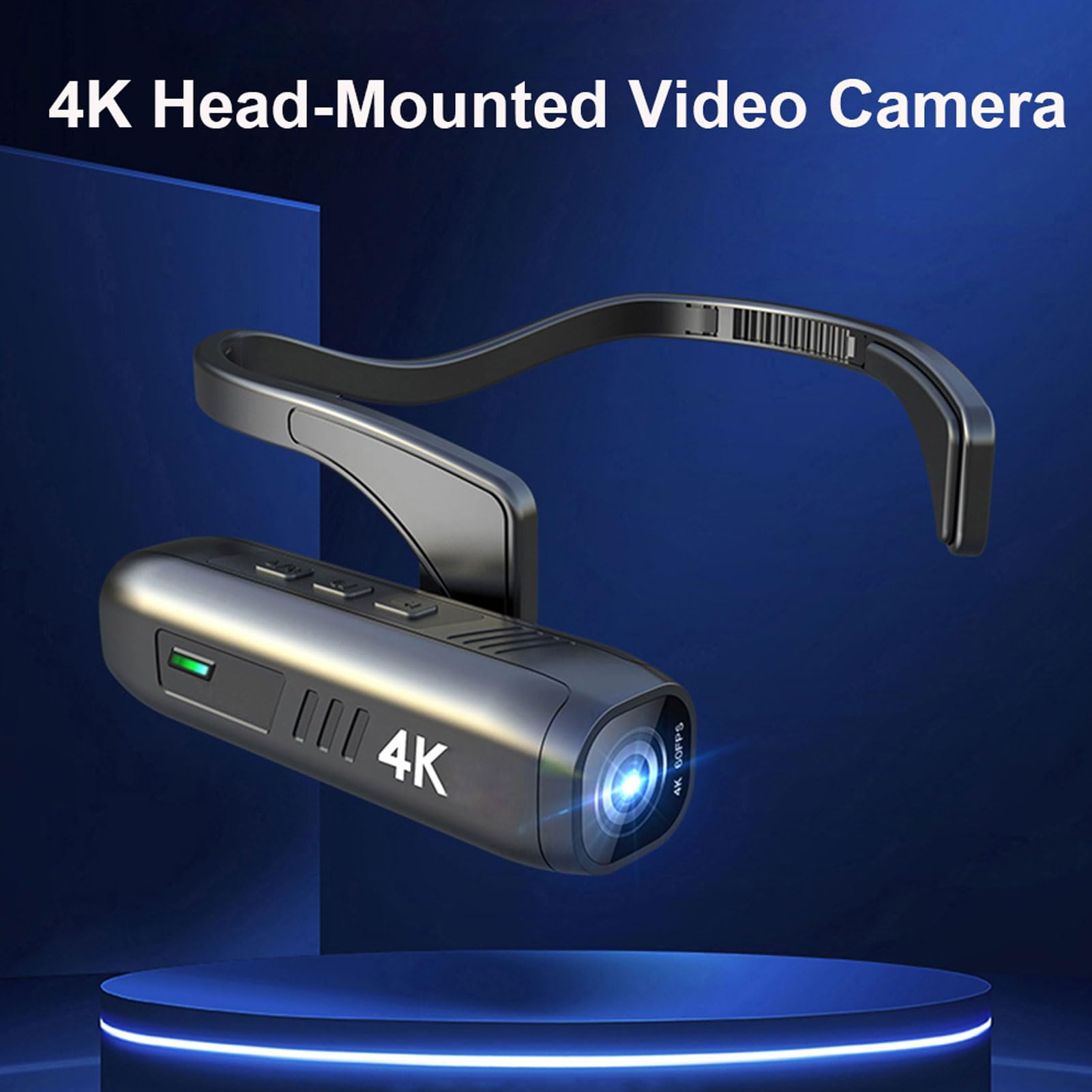 Kamera Montowana na Głowie 4K 60FP, 42MP do Noszenia Kamery Wideo Wi -Fi z Anty -Shake EIS 6.0, 120 ° Kąt Sportowy Kamera Sportowa, Kontrola Aplikacji, Szybkie ładowanie Typu C