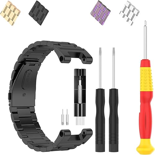 FitTurn Compatible con las correas Amazfit T-Rex, pulsera elegante de repuesto de acero inoxidable sólido de metal ajustable con herramientas de