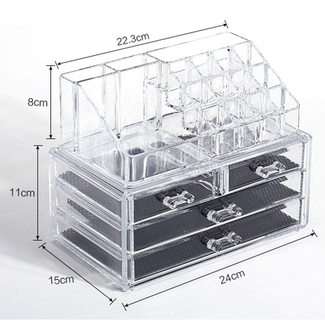 SHREVI 4 Drawer Cosmetic Storage Box Makeup Organizer with Transparent Drawers, Vanity Organizer for Cosmetics, Skincare, Lipsticks, Jewellery & Beauty Accessories, Multipurpose Desktop Storage Box 2