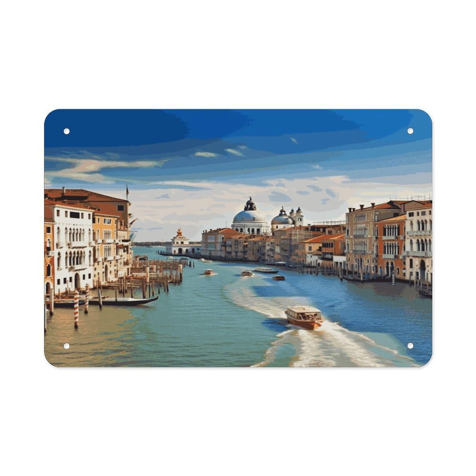 Fekiloot Style Grand Canal In Italy Metal Signs Wall Art Tin Sign