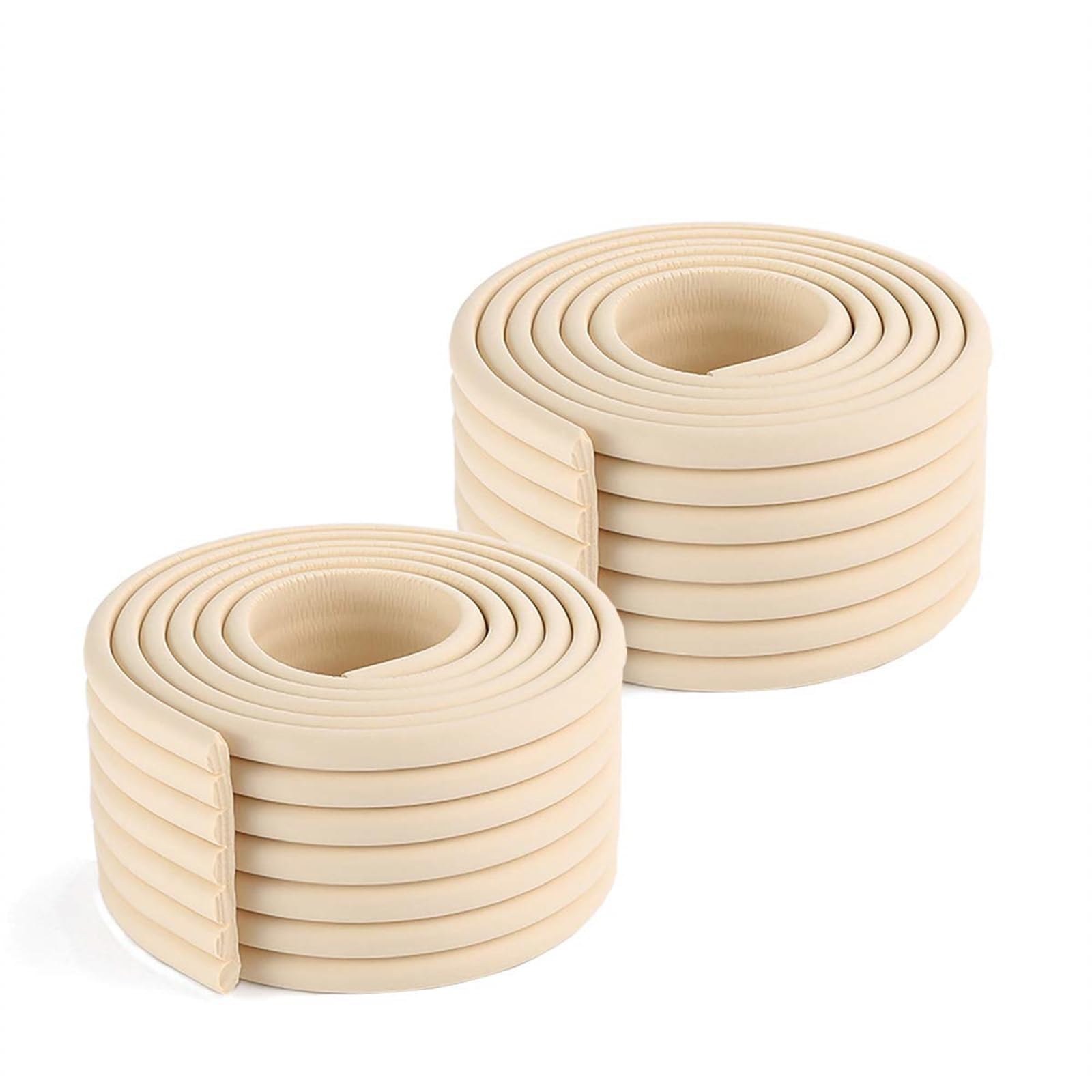 Joyzzz Baby Safety Corner Guard, 2 Pack 2 M Baby Proofing Edge and Corner Guards, Multifunctional Child Safety Furniture Wide Bumper, Table Sharp Edges Protector (200x8x0.9cm, Beige)