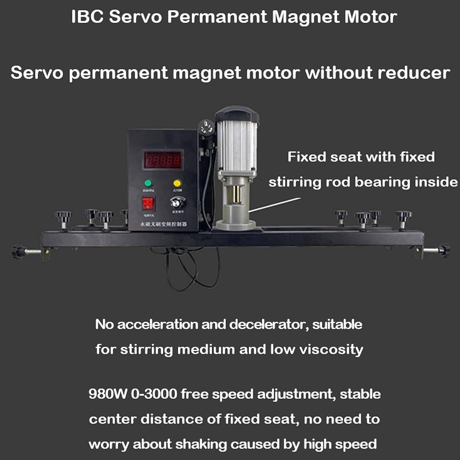 Mezclador de color IBC de 980 W, agitador neumático de pintura (1000 L), velocidad ajustable + cuba de agitación, velocidad de 0 a 3000 rpm/diámetro de cuchilla de 400 mm,A