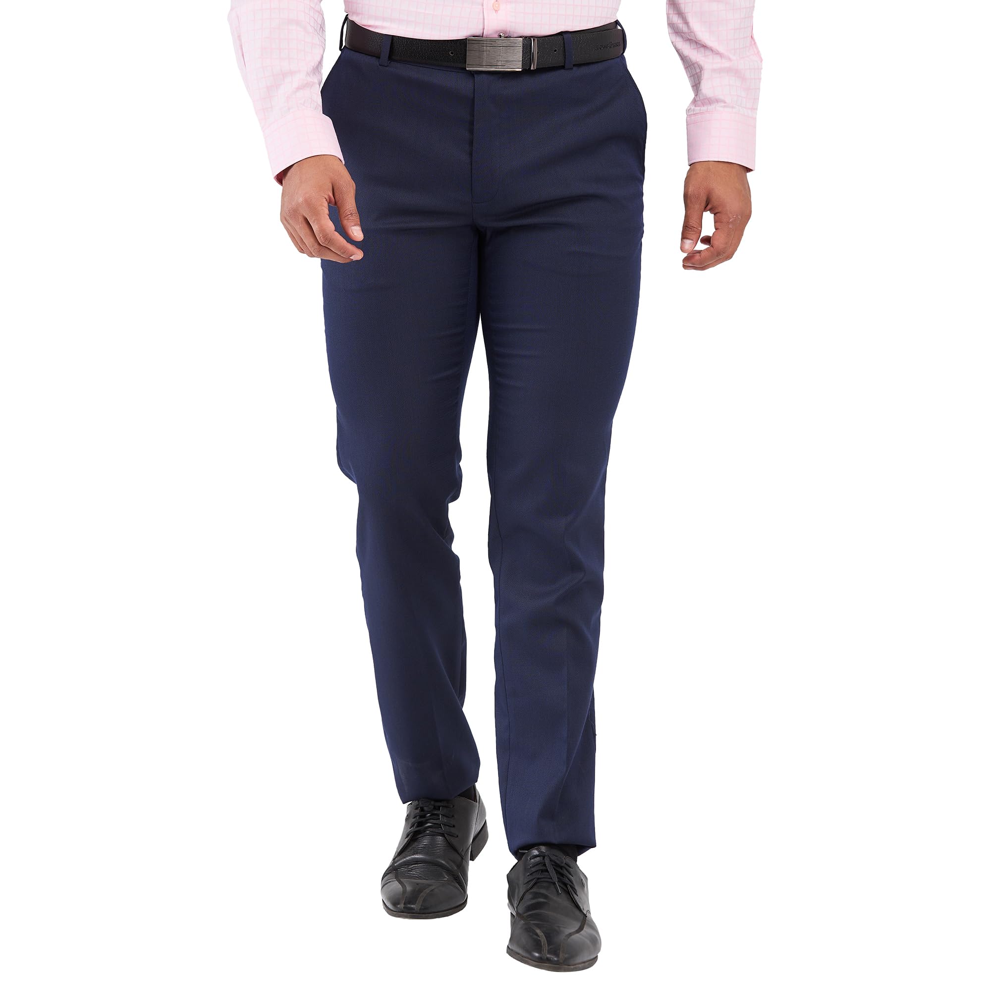 raymond Slim Fit Poly Viscose Blend Structure Pattern Flat Front Formal Trouser-picture-49