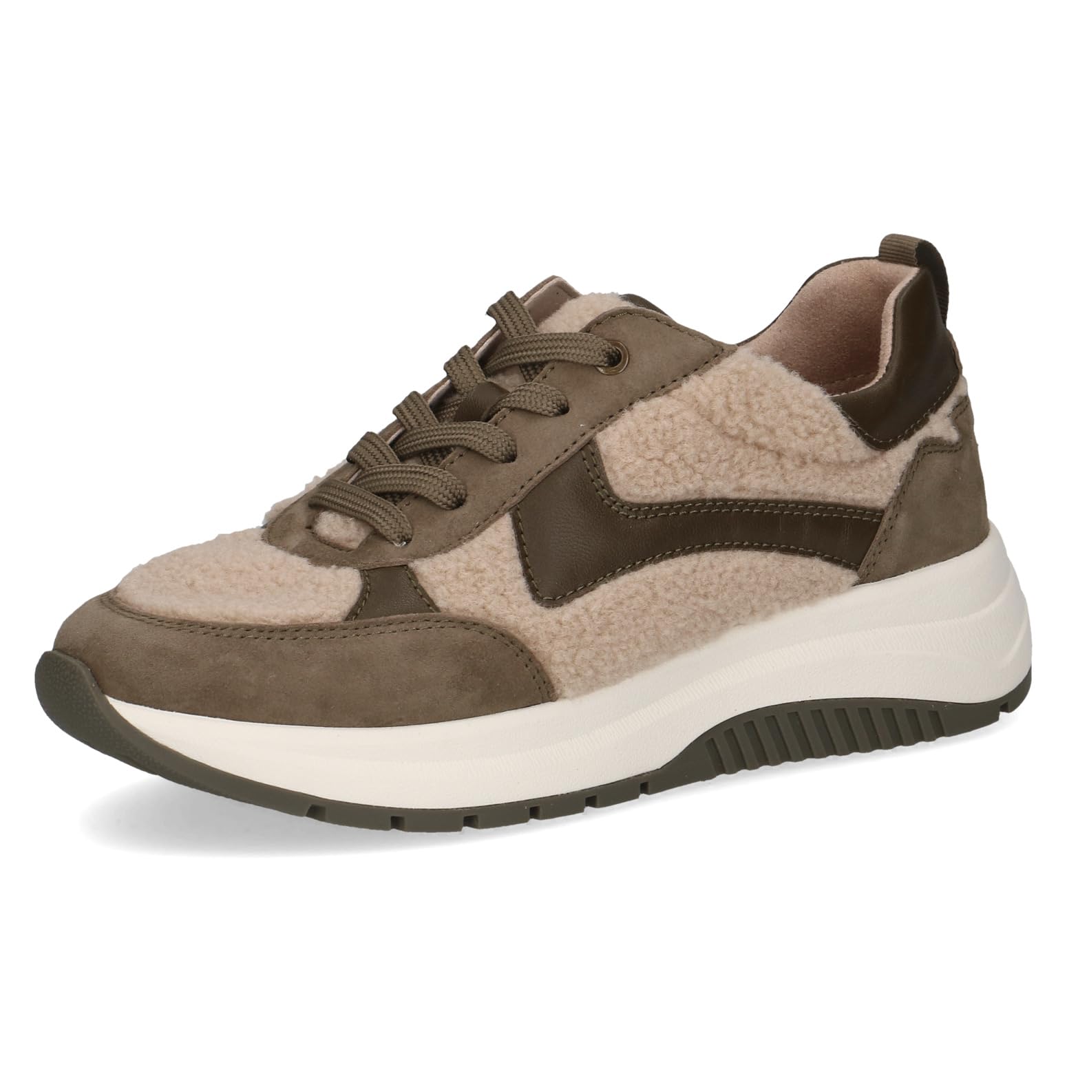 CAPRICE Damen Sneaker flach mit Teddy-Futter Plateau