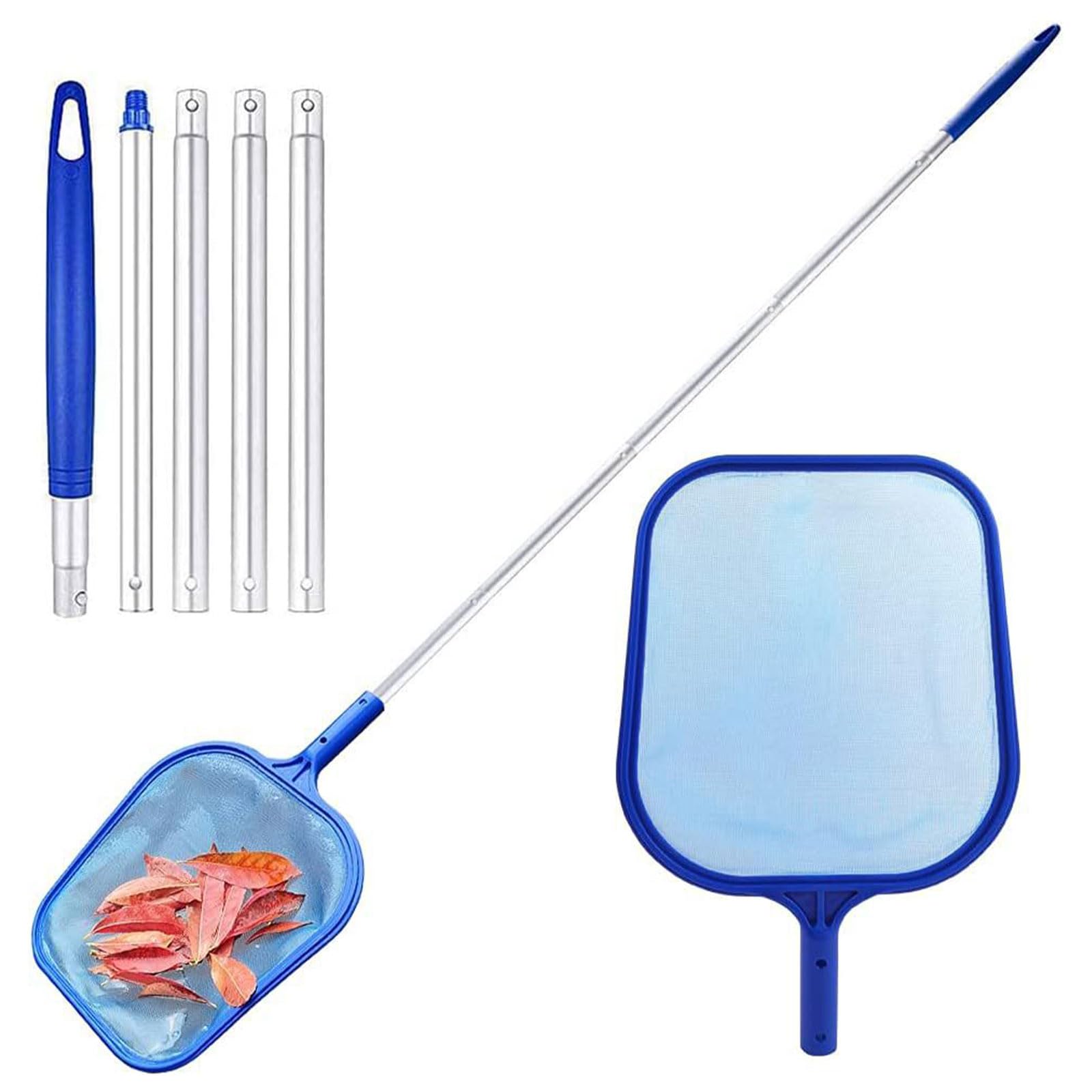 Comioke Recogehojas para Piscinas,157,5cm Profesional Recogehojas Piscina,Skimmer de Malla Fina,Red de Limpieza de Hojas de Piscina con Barra Telescópica,para Estanque,Fuente,Bañeras,SPA,Pecera