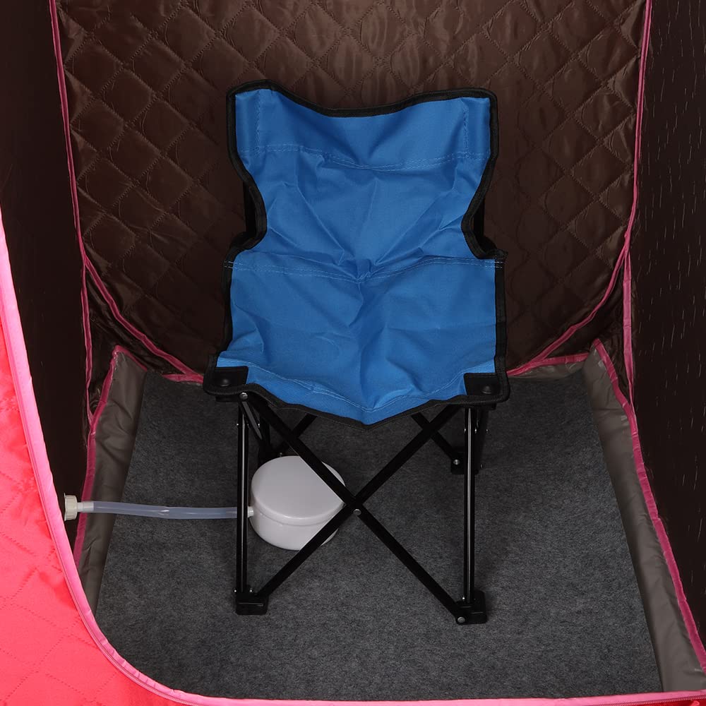 Sauna à Vapeur et Cabine 2L 1000W Tente de Sauna Portable Pliable Isolante à Quatre Couches et Générateur de Vapeur de Sauna pour Bain de Sauna, Détoxification, Thérapie Corporelle(rouge)