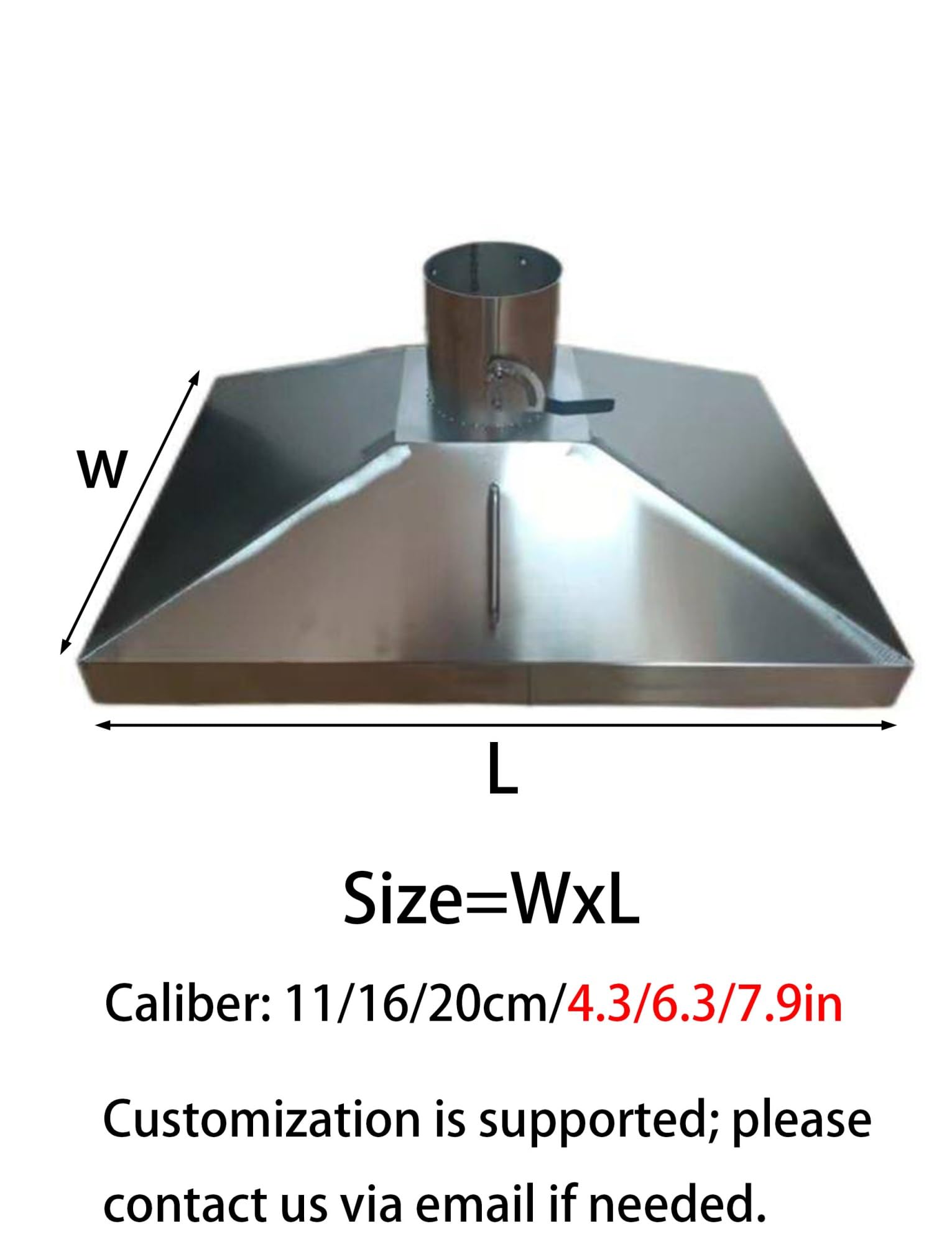 Cappa di aspirazione in acciaio inossidabile – Raccolta efficace della polvere, ventilazione migliorata for cucine, fabbriche e officine – Presa d'aria di livello commerciale(160mm/6.3in,40x50cm)