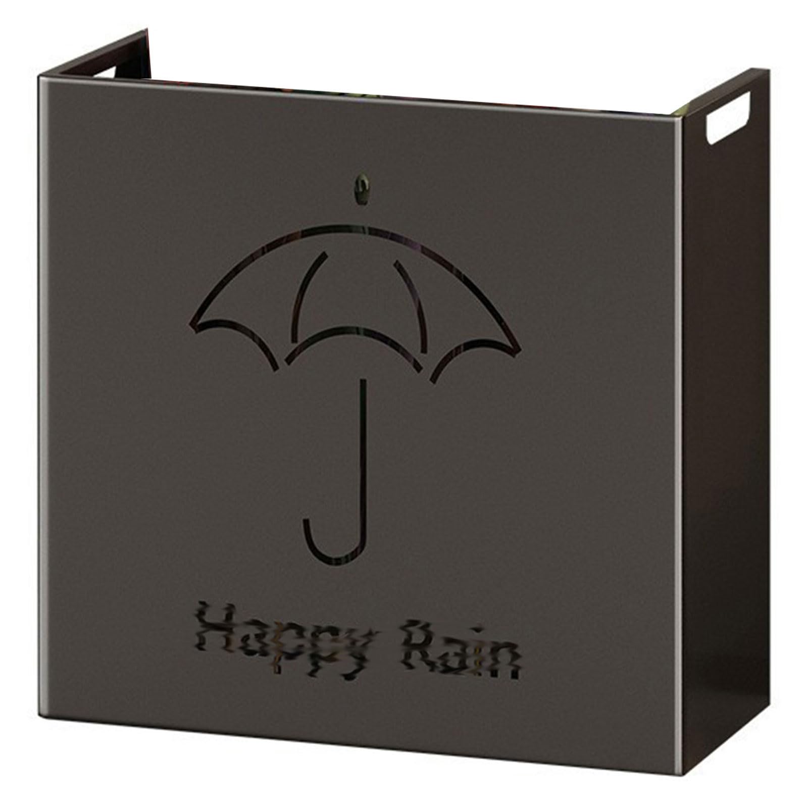 PXAMORTEL Metal Umbrella Holder Stand, Metal Umbrella Holder Detachable Drip Tray Home Office Storage 12 Umbrellas Black White(Black)