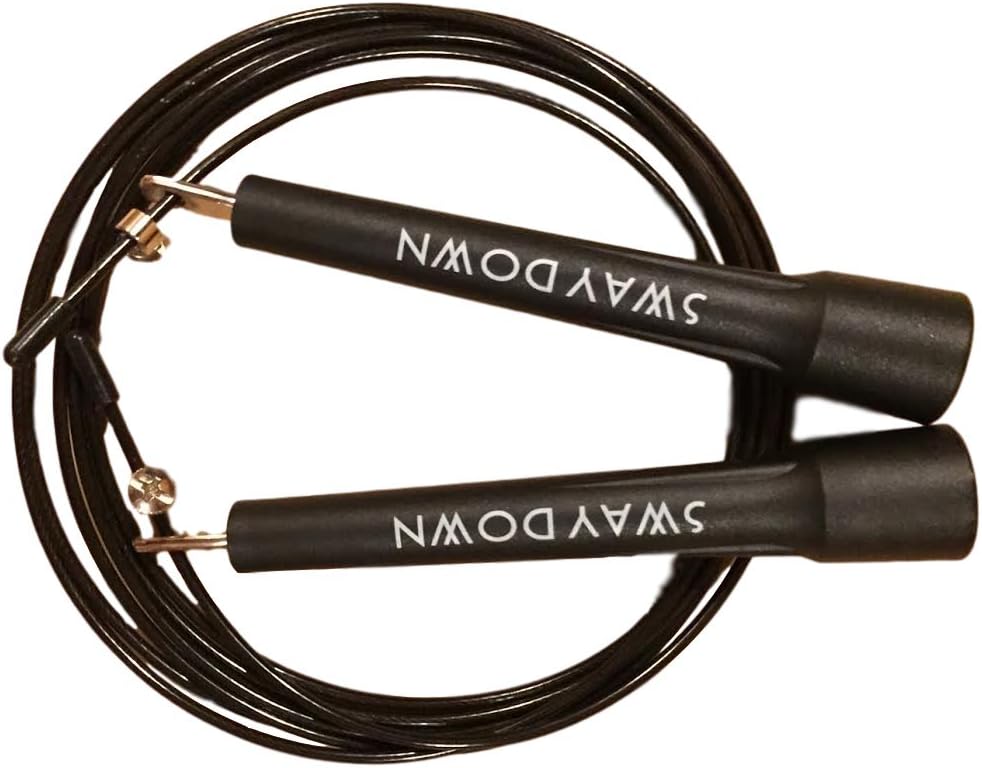 Jump Rope - Sway Down - Crossfit - Training - Boxing - MMA - Speed - Exercise - Fully Adjustable - For Cardio and Endurance Training - Mens, Women, & Children