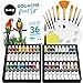 Chalkola Kit de Peinture à Gouache (36 Couleurs, Tubes de 12 ML, 21 g) pour Toile, travaux manuels, Peinture sur Bois – Pigment Riche, ne se décolore Pas, peintures Vives Non Toxiques