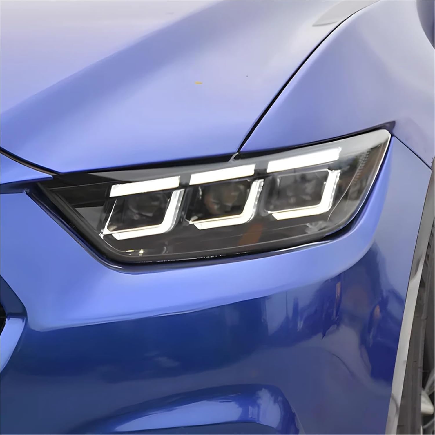 Compatible With Mustang 2015-2017 LED Auto Headlights Assembly 100W Dynamic Flashing 3 Projector Lens Front Lamps Accessories