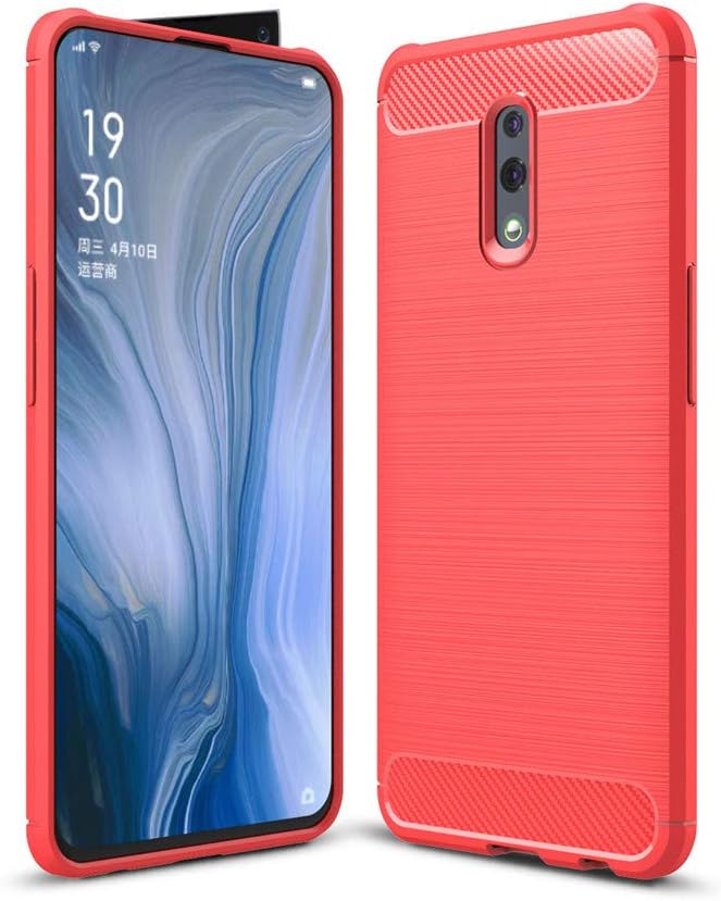 XMTON OPPO Reno 6.4" Case,Premium Ultra Slim Soft TPU Backcover Anti-scrathch Anti-slip Protection Case for OPPO Reno Smartphone (Red)