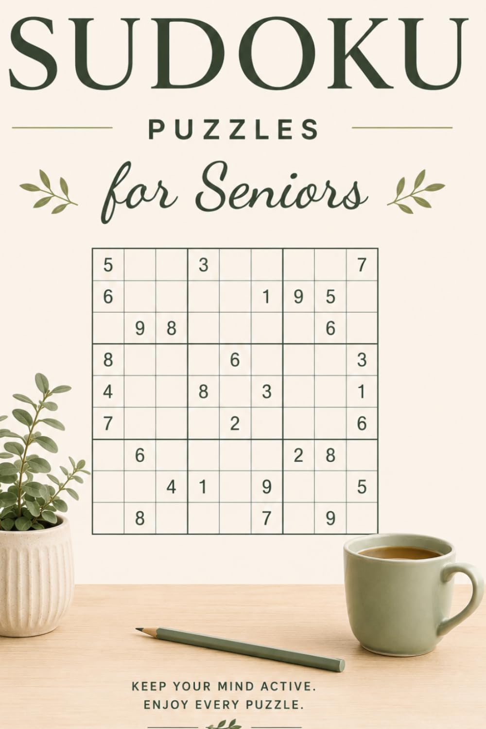 Sudoku Puzzle Book for Seniors: Large Print Easy Sudoku with Relaxing Brain Games for Adults & Seniors