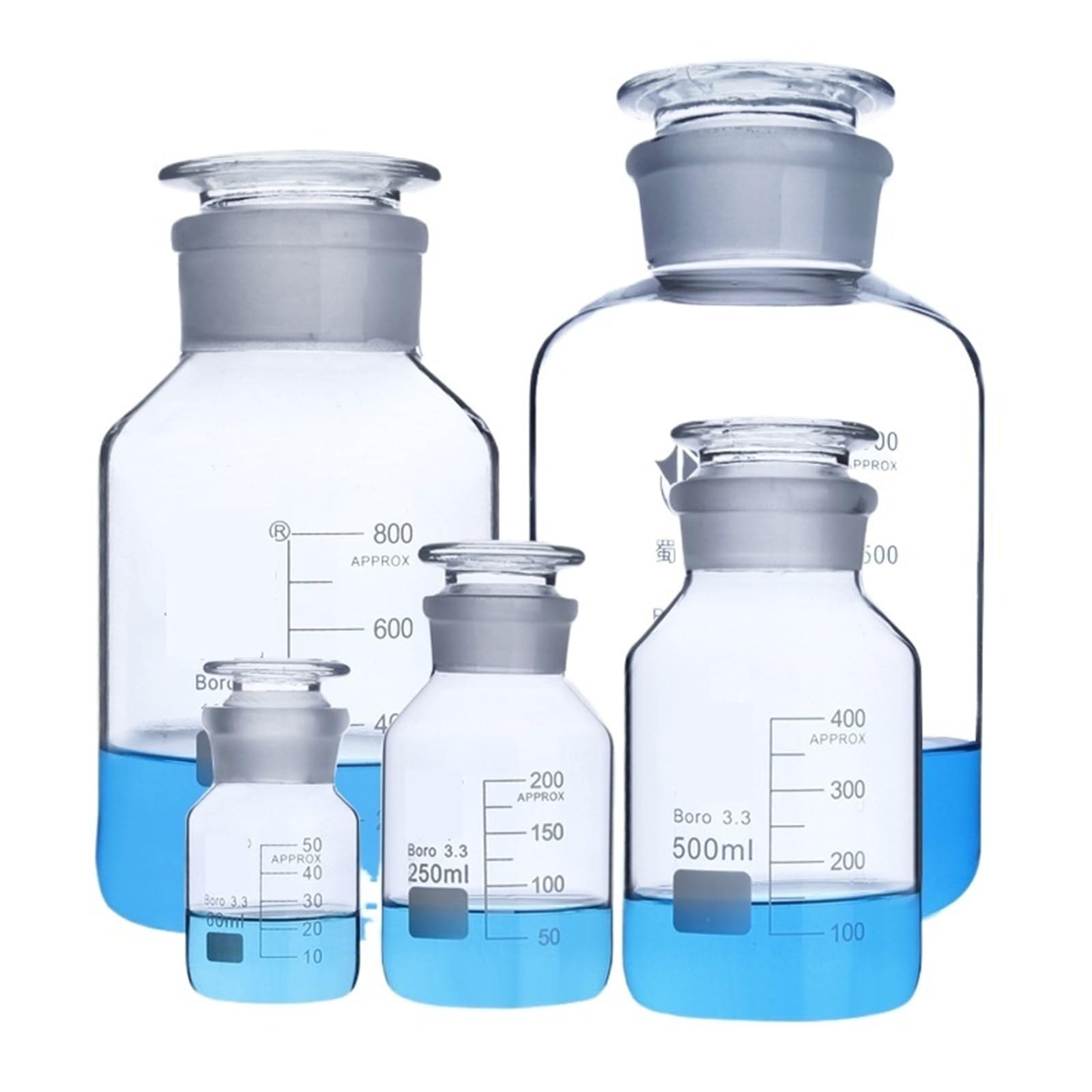 CQAHDSEVF Borosilicate Glass Bottles, Borosilicate Glass Wild-Mouth Lab Reagent Bottle, Multiple Sizes(5000mL 1pc)