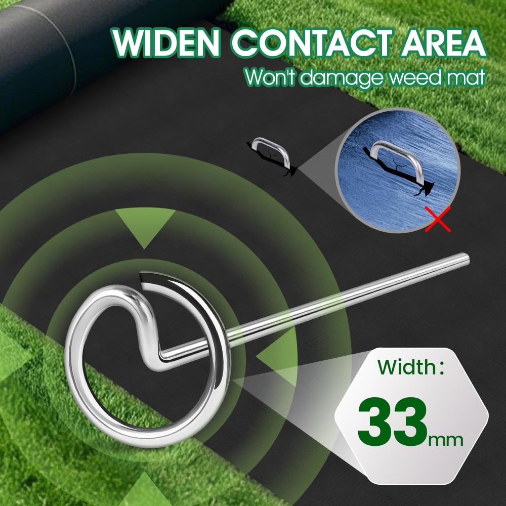 120pcs Landscape Fabric Pins, Bold 8 Gauge Galvanized Steel Garden Staples, Landscape Fabric Staples Tent Stakes Yard Stakes for Decoration Weed Barrier (120 X 6in)