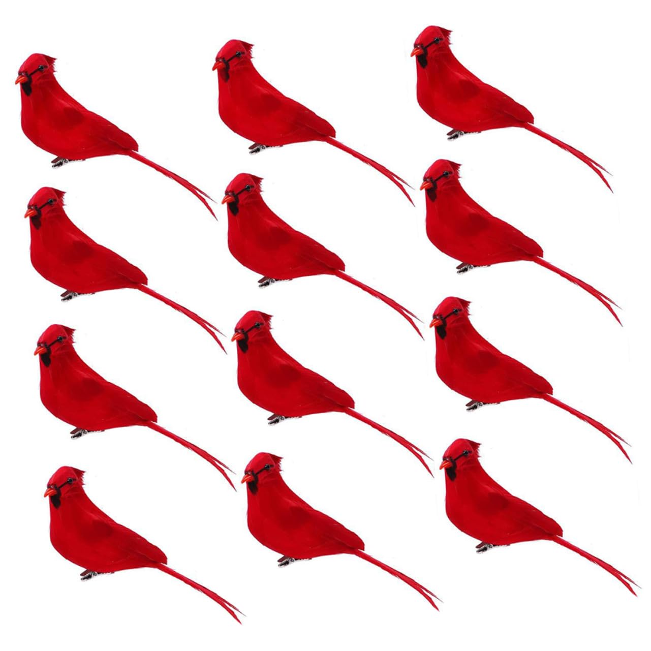 Oiseaux artificiels rouges à clip Cabilock pour une ambiance de Noël unique