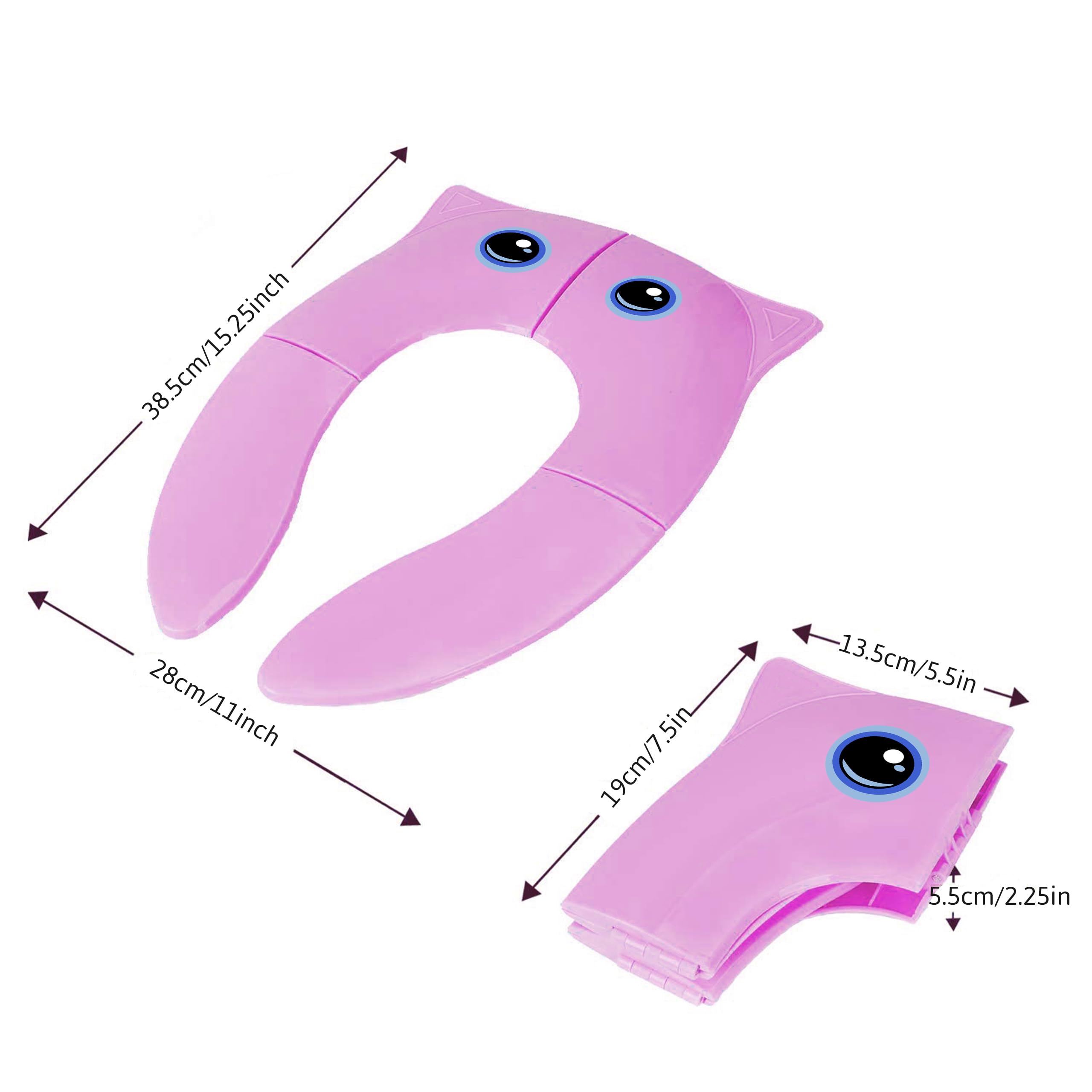 TECHHARK® Baby Potty Training Toilet Seat for Boys And Girls Kids, Non-Slip with Splash Guard, Fits Round & Oval Toilets, (TRAVEL PINK) - Image 3 thumbnail