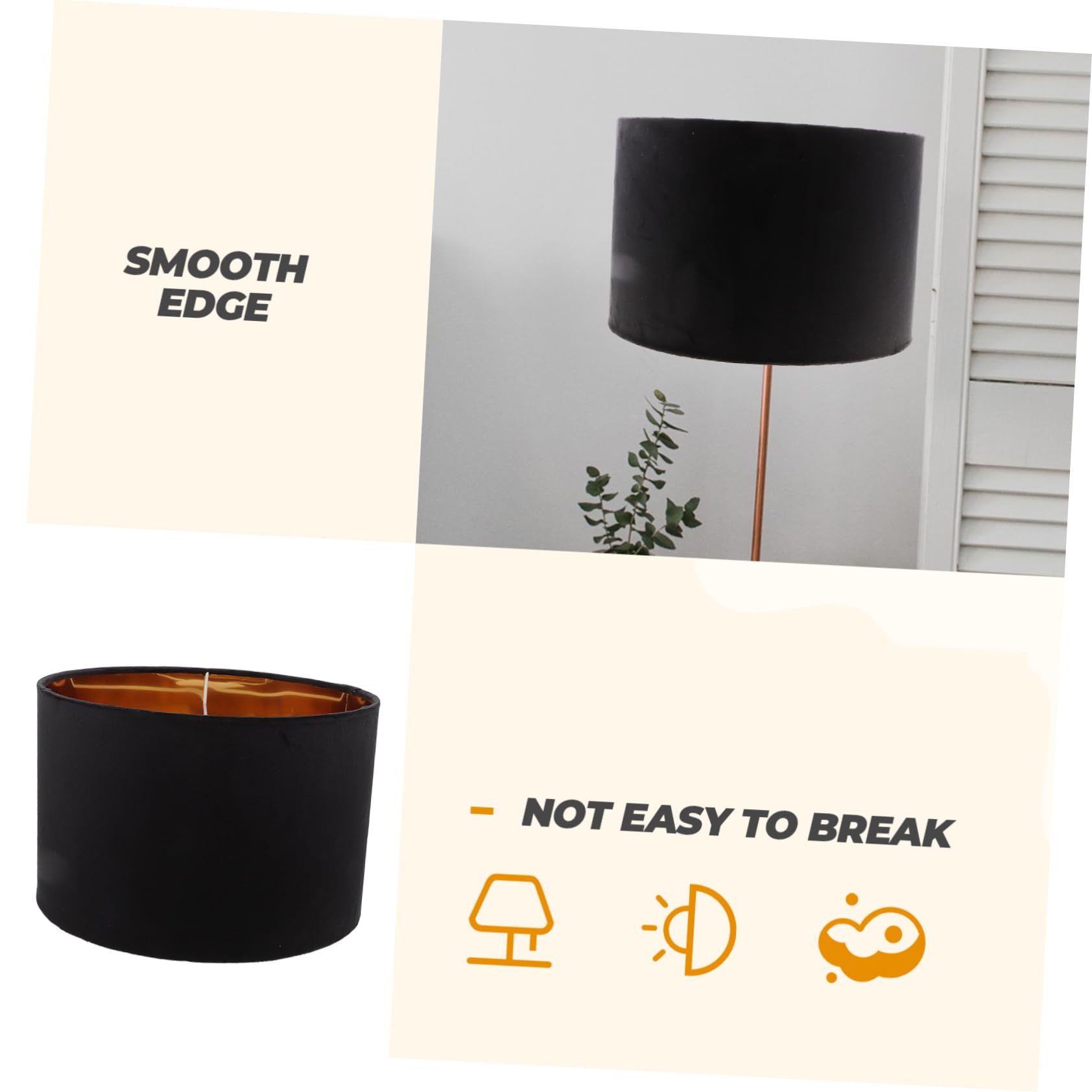 Paralume in Stoffa Nero per Portalampada E27, Stile Semplice | Interno in Ferro, Finitura Elegante e Creativa, per Arredamento Domestico e Regalo a Amici o Famiglia