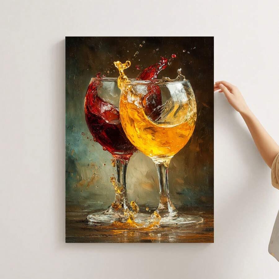 Scene d eclaboussures de vin tableau decoration murale cuisine vide