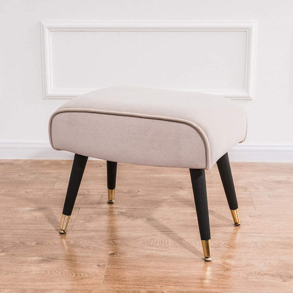 Pouf Rectangulaire Repose-Pieds Doux Kaki Idéal devant la Coiffeuse
