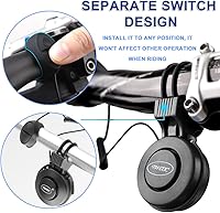 Vista 4 de Bocina eléctrica para bicicleta, mini timbre de bicicleta de 100 dB con 4 modos de sonido, recargable por USB e impermeable, ideal para bicicletas