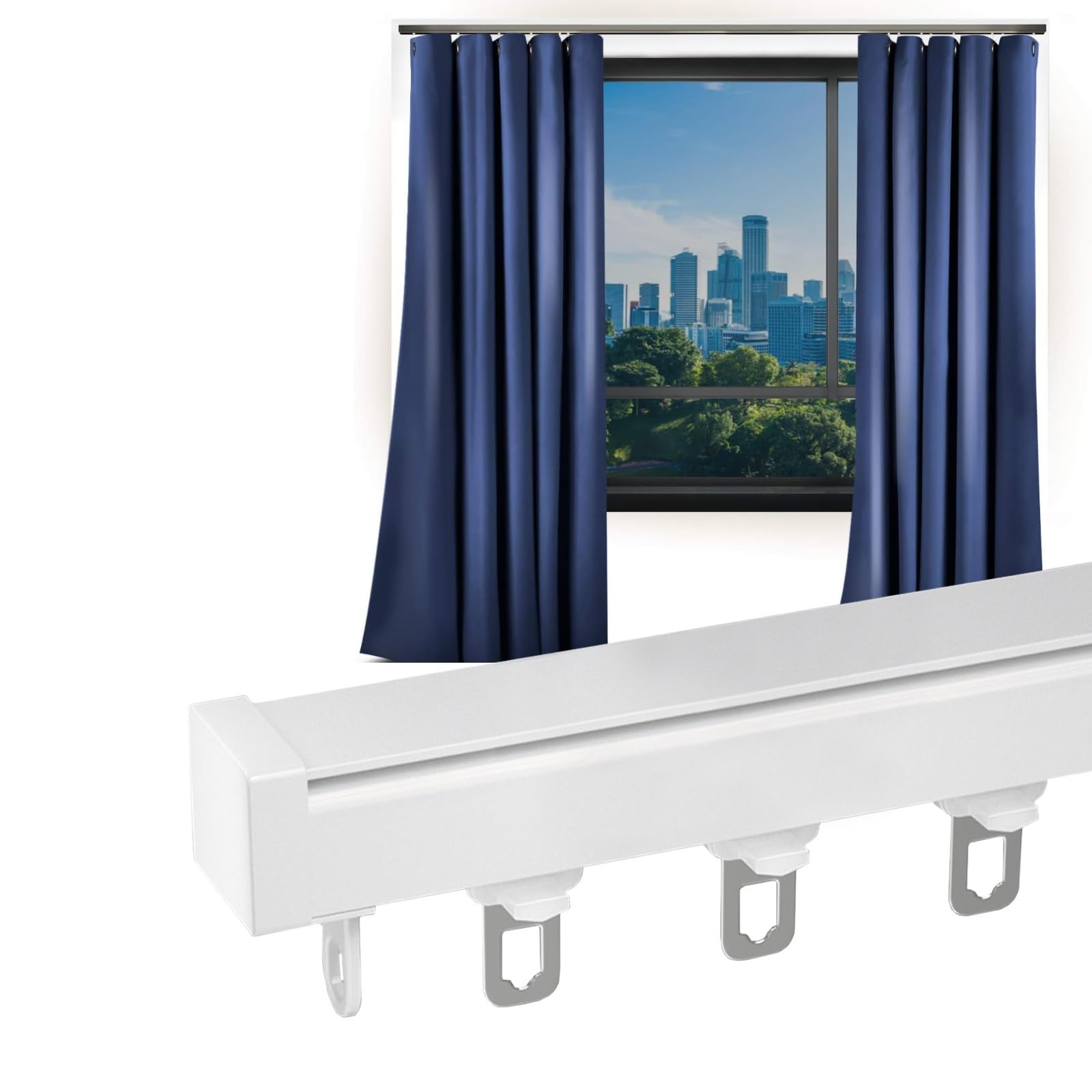 WQPMNYG Sliding Curtain Rail System for Windows & Showers Versatile Room Divider Track for Bedroom Living Room Bathroom Store Gazebo – Stylish & Functional Solution