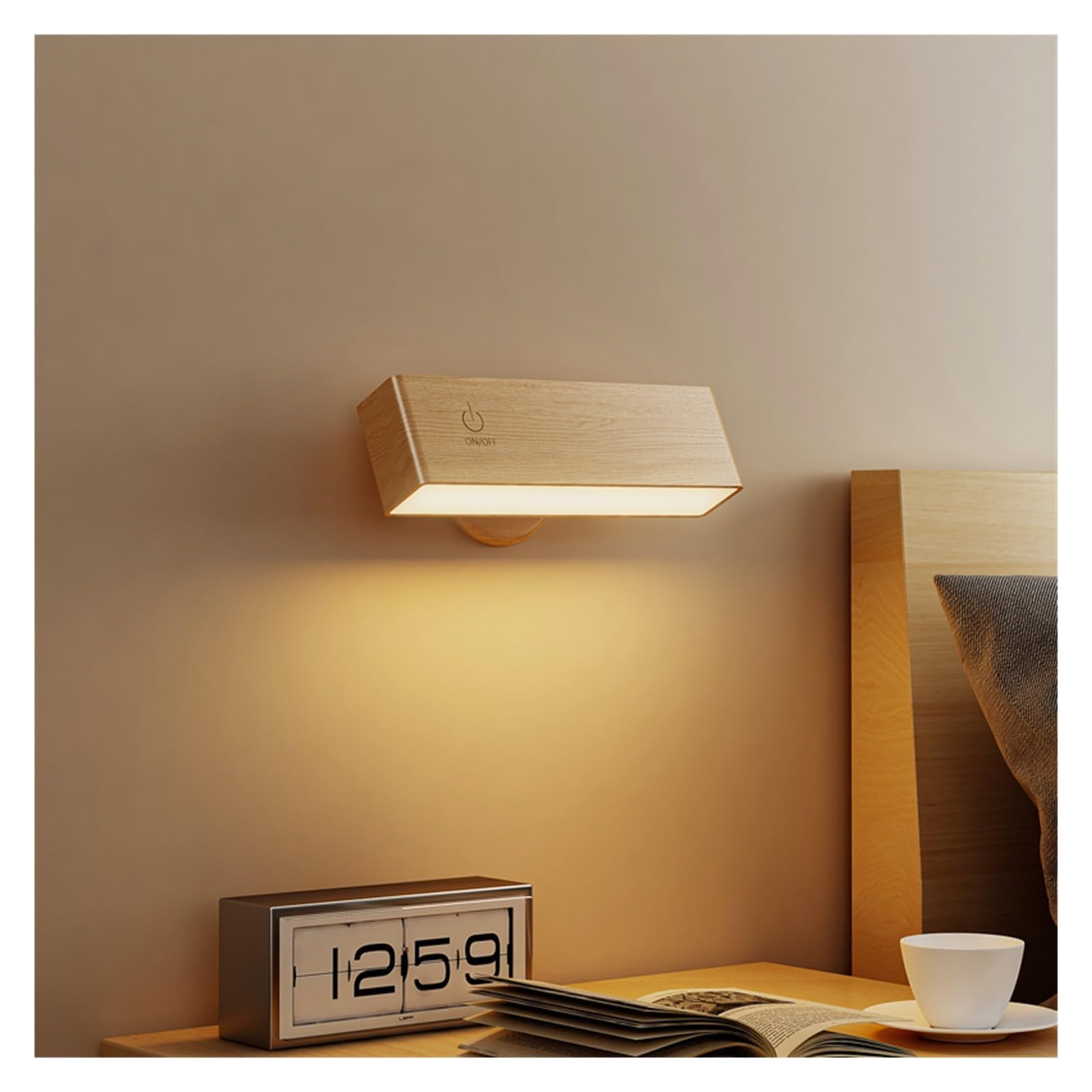 Lampa ścienna LED Przenośna lampka do czytania LED typu C, ładowalna, sterowana dotykiem, naturalna biel, sypialnia balkonu, korytarza