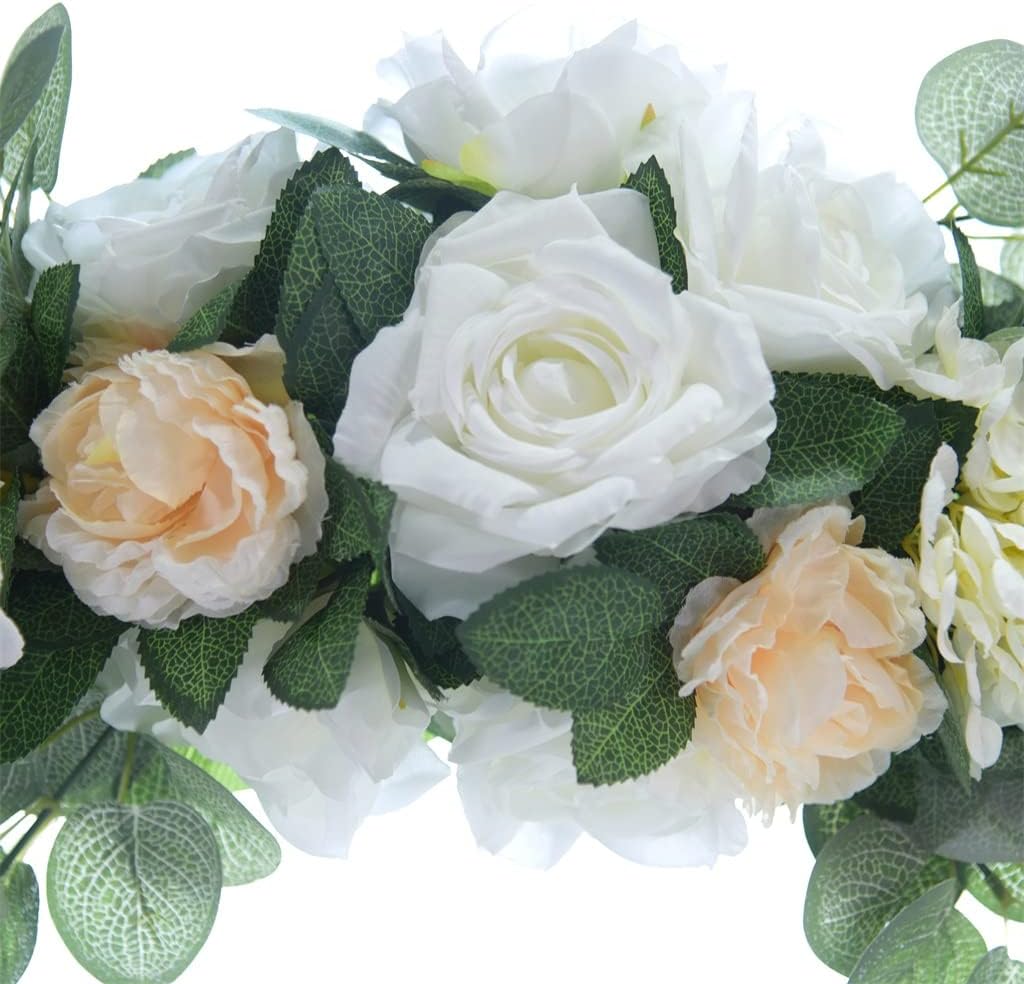 Wedding Arch Simulation Flower Decoration Flower Garland Door Lintel Door Decoration Silk Flower Wall Hanging(D)